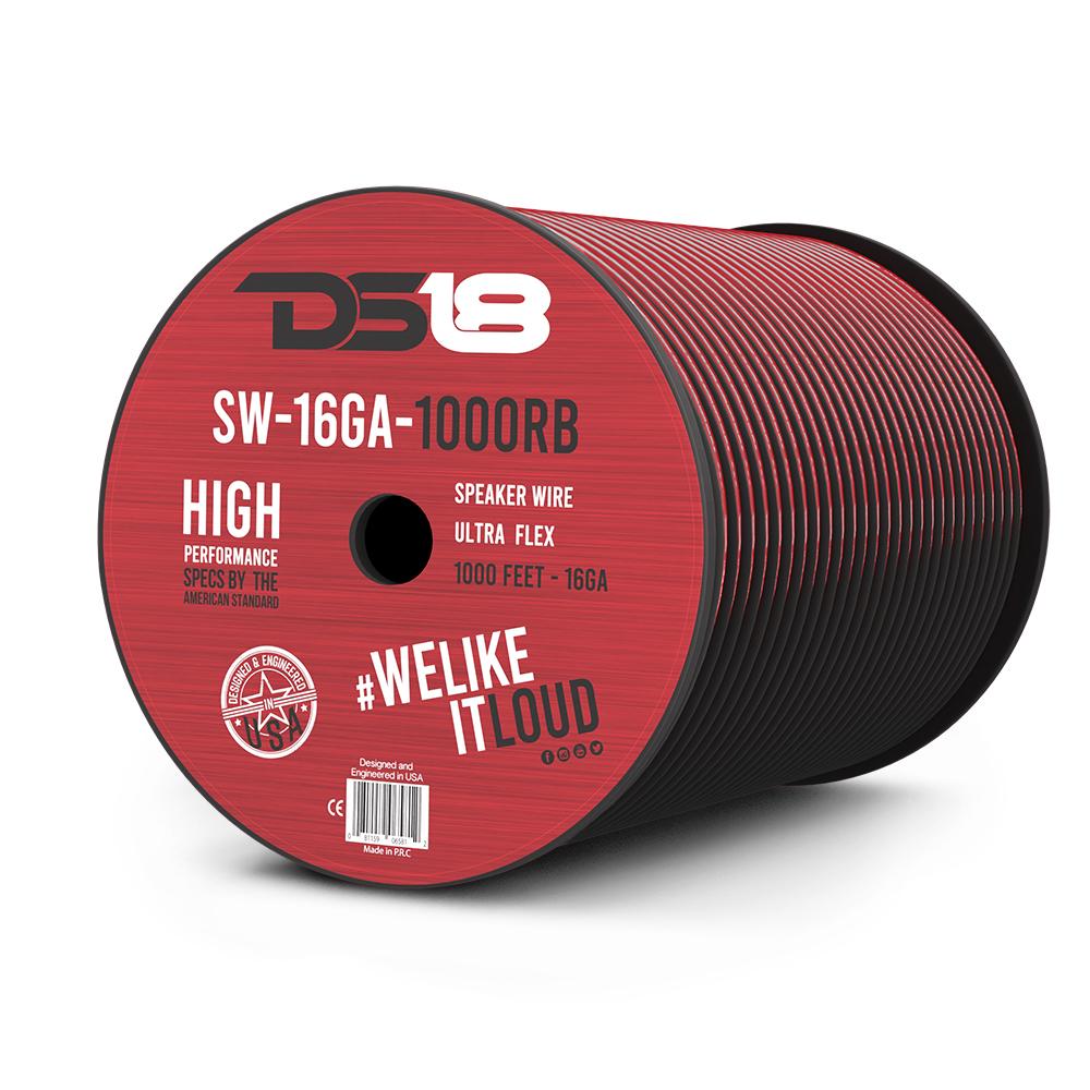 DS18 SOUND 16GA RED/BLACK SPEAKER WIRE 1000' ROLL