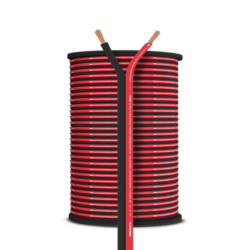 DS18 SOUND 18GA RED/BLACK SPEAKER WIRE 1000' ROLL