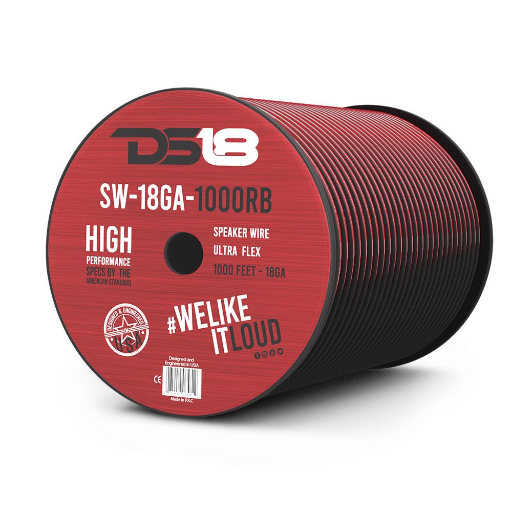 DS18 SOUND 18GA RED/BLACK SPEAKER WIRE 1000' ROLL