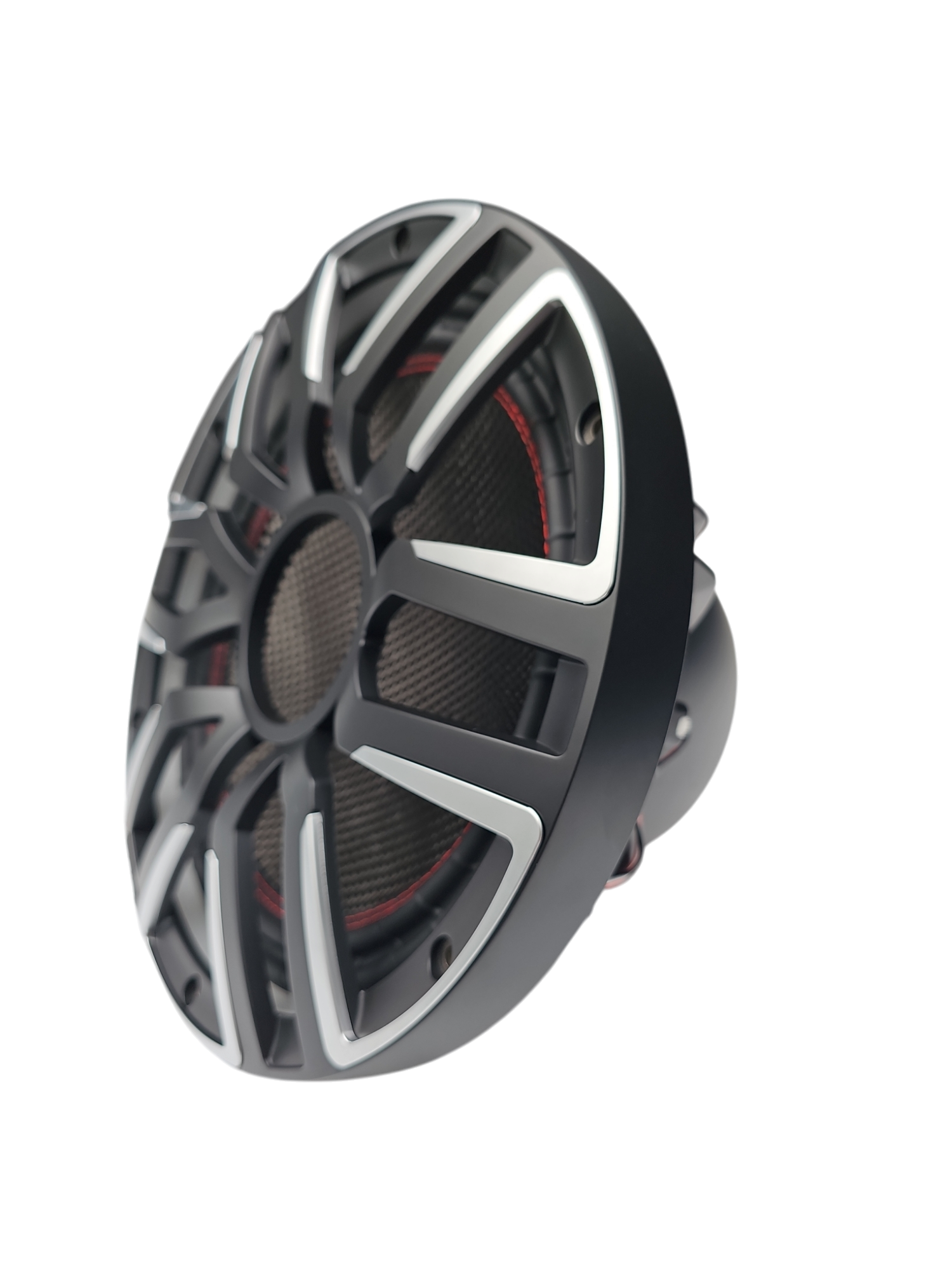 DS18 NVY 12" NEODYMIUM CARBON FIBER MARINE SUBWOOFER WITH DIGITAL LED LIGHTS 800 WATTS RMS SVC 4 OHM - BLACK