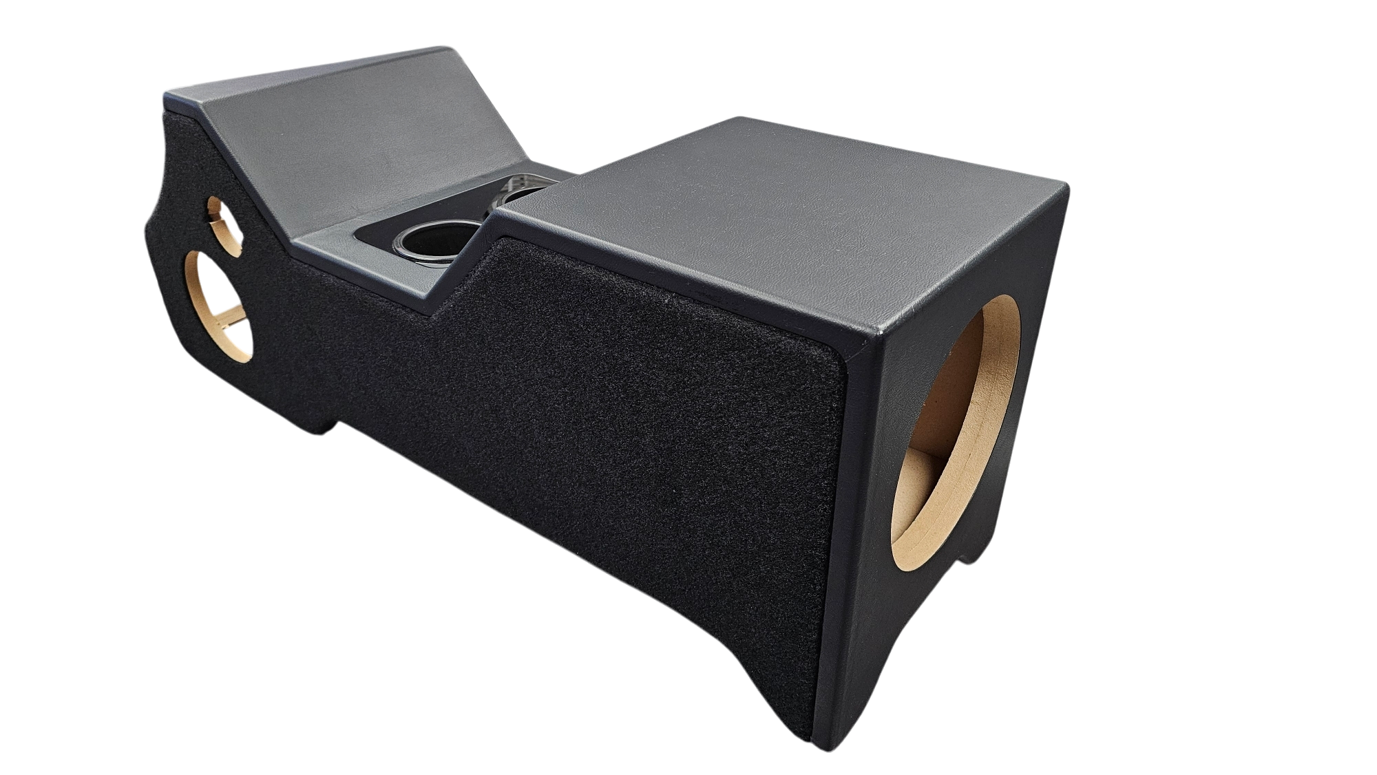 BASS-MAXX 99-06 CHEVY SILVERADO / GMC SIERRA VINYL DELUXE CENTER CONSOLE SPEAKER & SUBWOOFER ENCLOSURE - FOR (1) 10" SUBWOOFER (2) 6.5" MIDS (2) 3.5" TWEETERS