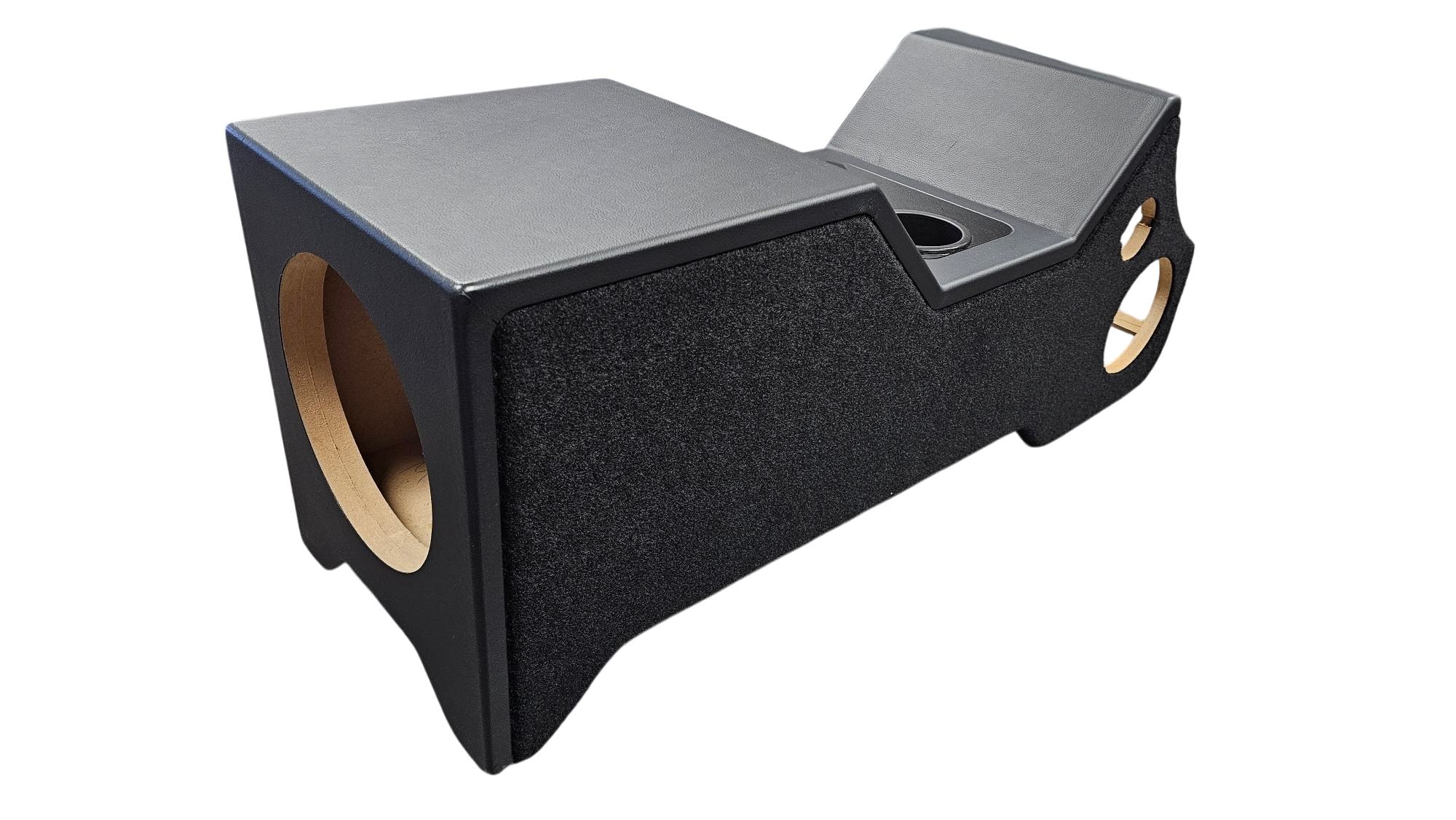 BASS-MAXX 99-06 CHEVY SILVERADO / GMC SIERRA VINYL DELUXE CENTER CONSOLE SPEAKER & SUBWOOFER ENCLOSURE - FOR (1) 10" SUBWOOFER (2) 6.5" MIDS (2) 3.5" TWEETERS