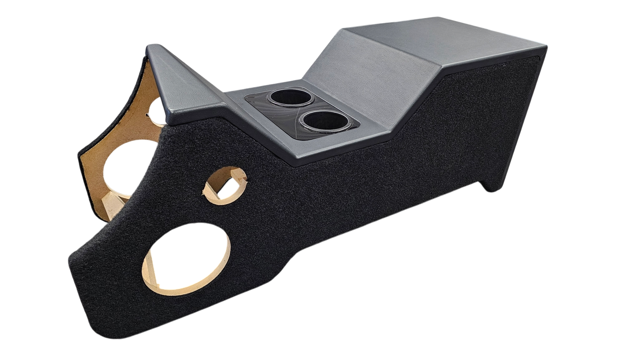 BASS-MAXX 99-06 CHEVY SILVERADO / GMC SIERRA VINYL DELUXE CENTER CONSOLE SPEAKER & SUBWOOFER ENCLOSURE - FOR (1) 10" SUBWOOFER (2) 6.5" MIDS (2) 3.5" TWEETERS