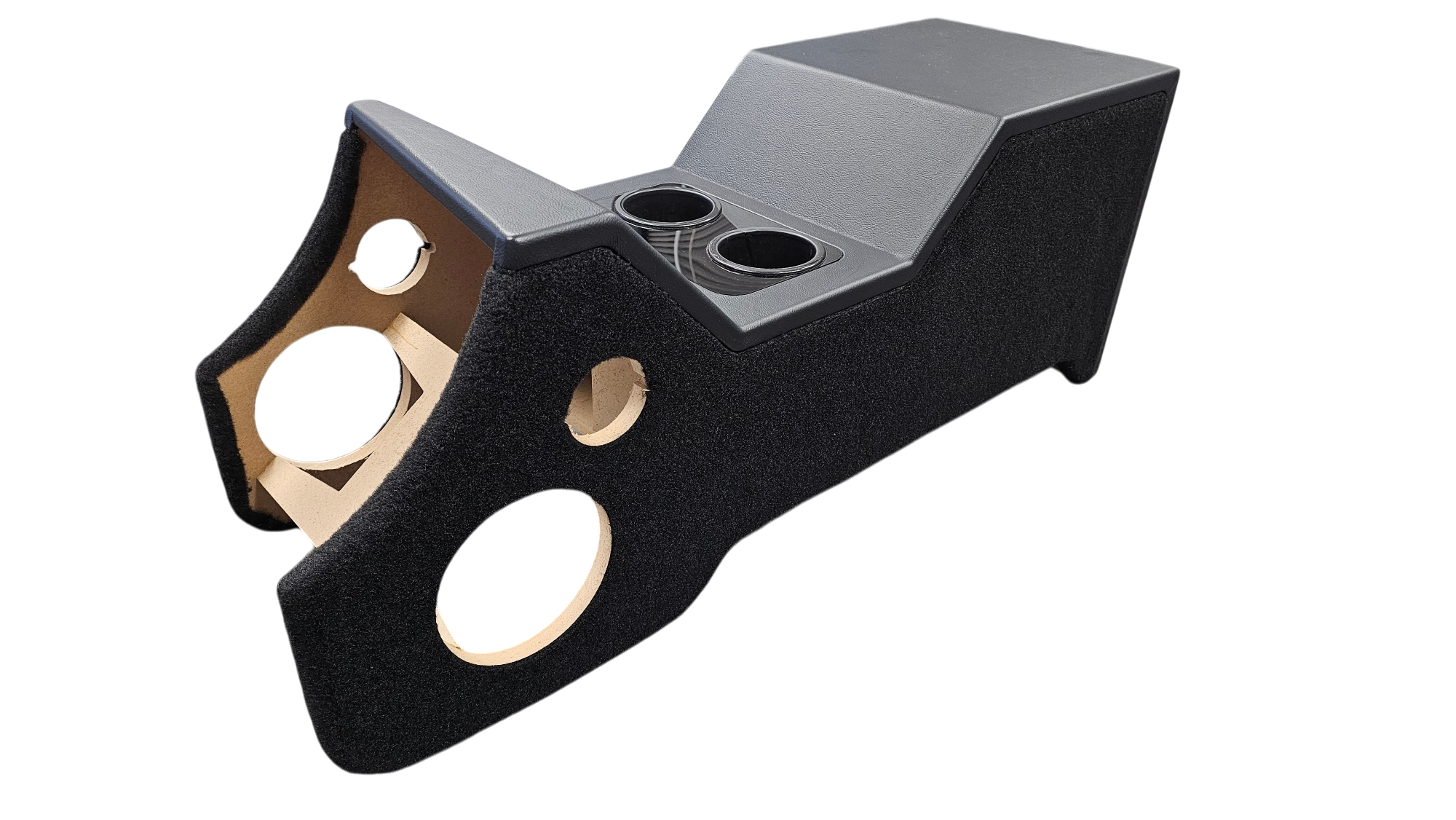 BASS-MAXX 99-06 CHEVY SILVERADO / GMC SIERRA VINYL DELUXE CENTER CONSOLE SPEAKER & SUBWOOFER ENCLOSURE - FOR (1) 12" SUBWOOFER (2) 6.5" MIDS (2) 3.5" TWEETERS