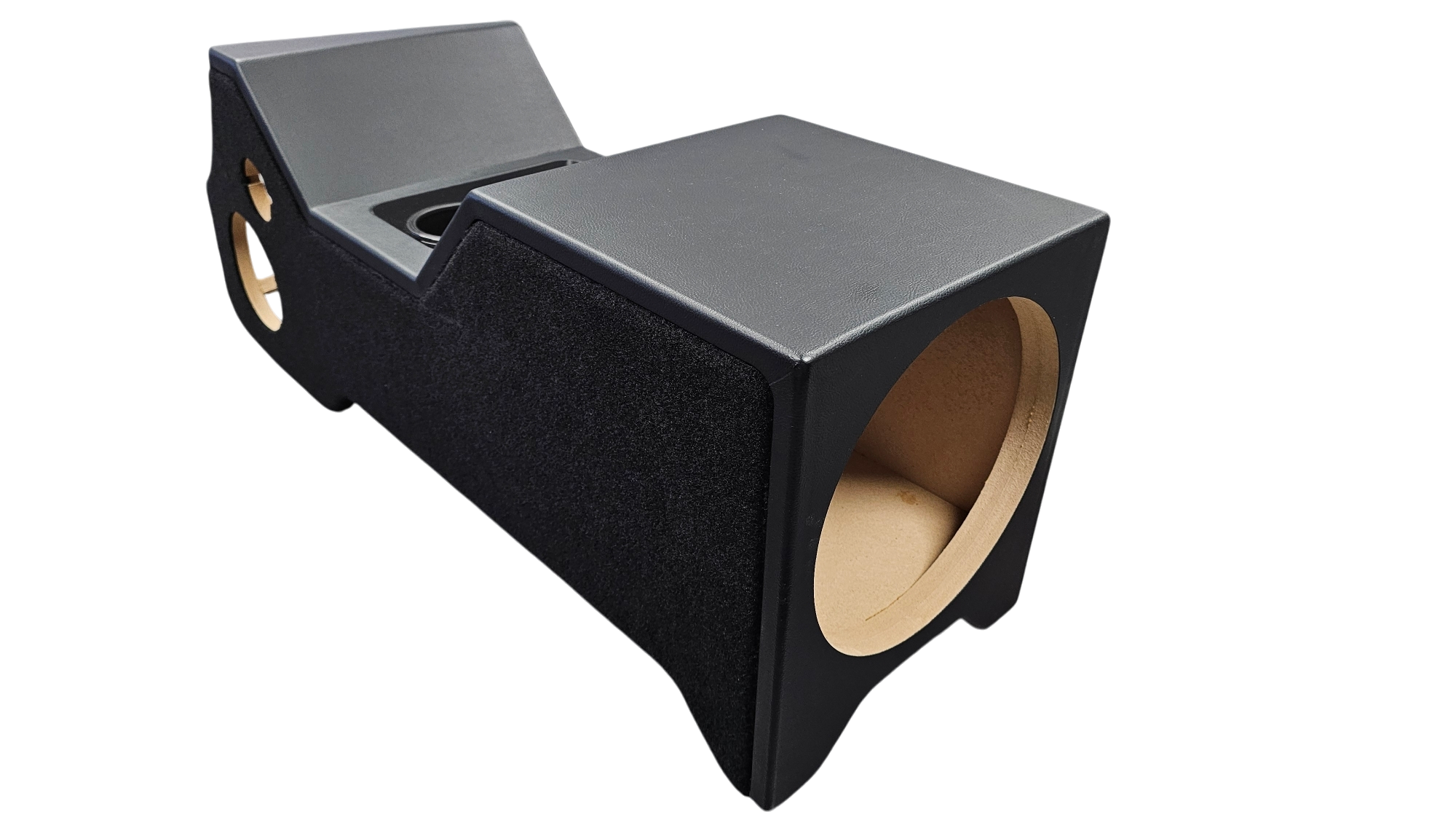 BASS-MAXX 99-06 CHEVY SILVERADO / GMC SIERRA VINYL DELUXE CENTER CONSOLE SPEAKER & SUBWOOFER ENCLOSURE - FOR (1) 12" SUBWOOFER (2) 6.5" MIDS (2) 3.5" TWEETERS