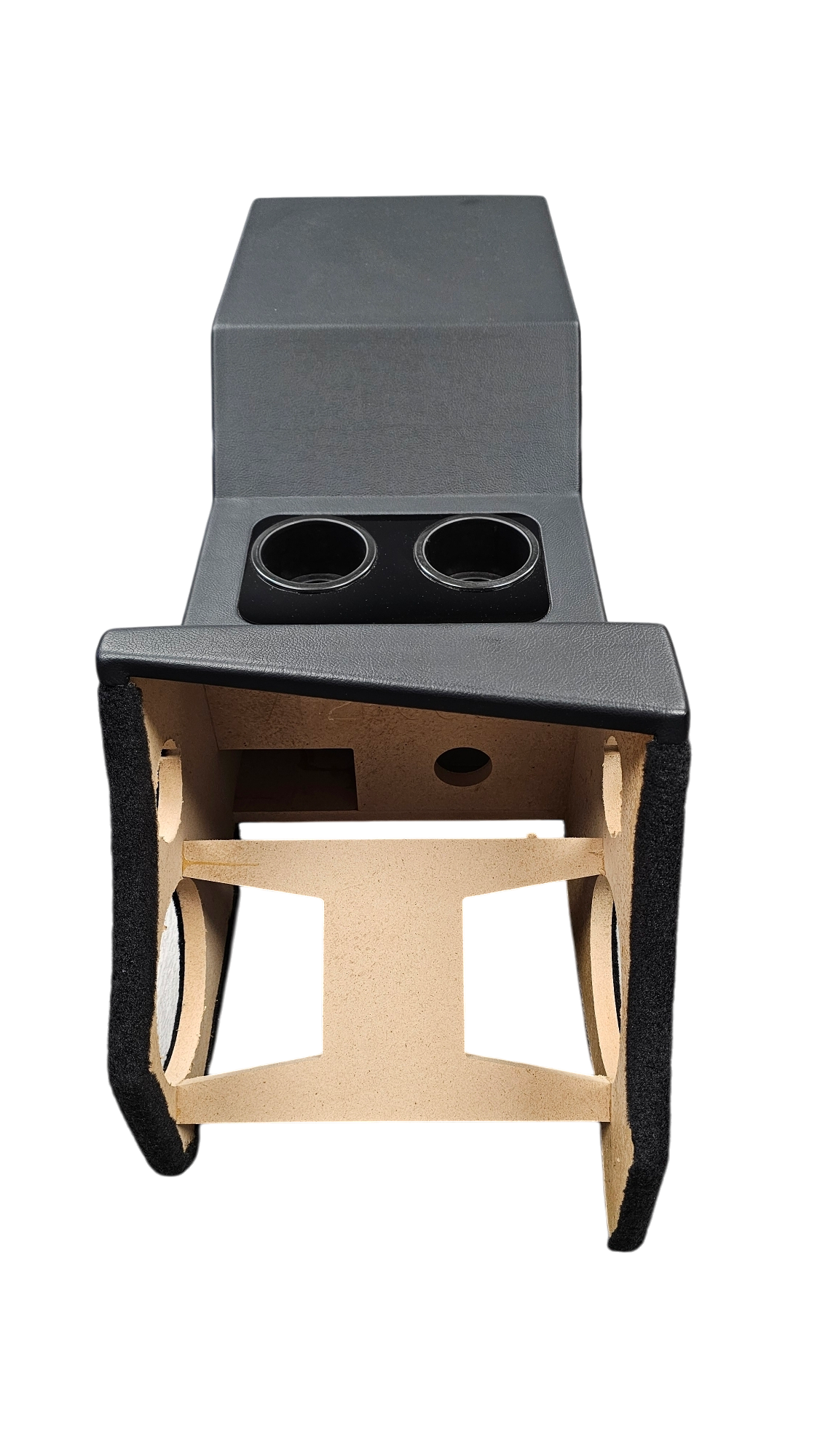 BASS-MAXX 99-06 CHEVY SILVERADO / GMC SIERRA VINYL DELUXE CENTER CONSOLE SPEAKER & SUBWOOFER ENCLOSURE - FOR (1) 12" SUBWOOFER (2) 6.5" MIDS (2) 3.5" TWEETERS