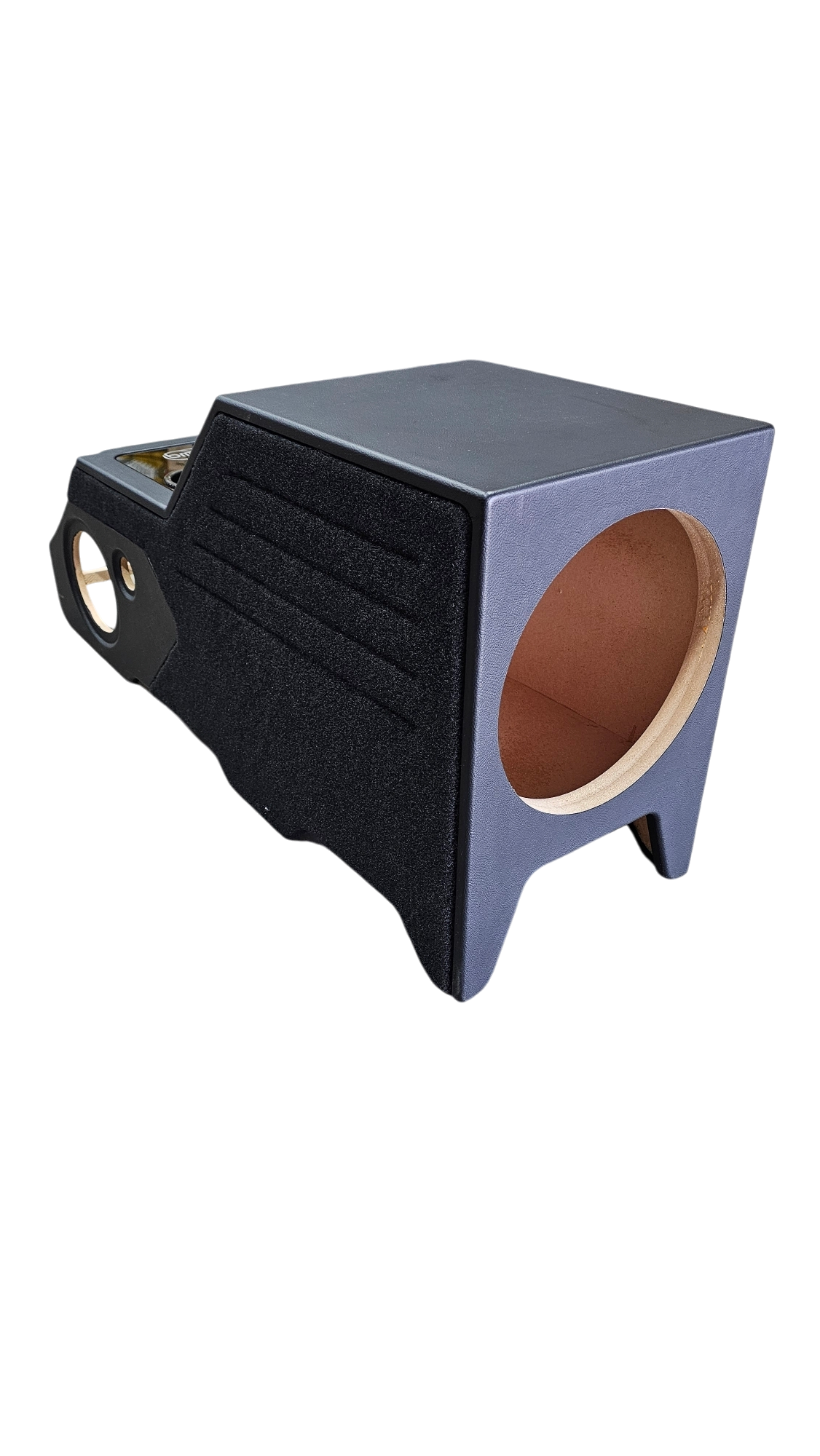 BASS-MAXX 2014-2018 CHEVY SILVERADO / GMC SIERRA VINYL DELUXE CENTER CONSOLE SPEAKER & SUBWOOFER ENCLOSURE - FOR (1) 12" SUBWOOFER (2) 6.5" MIDS (2) 1" TWEETERS