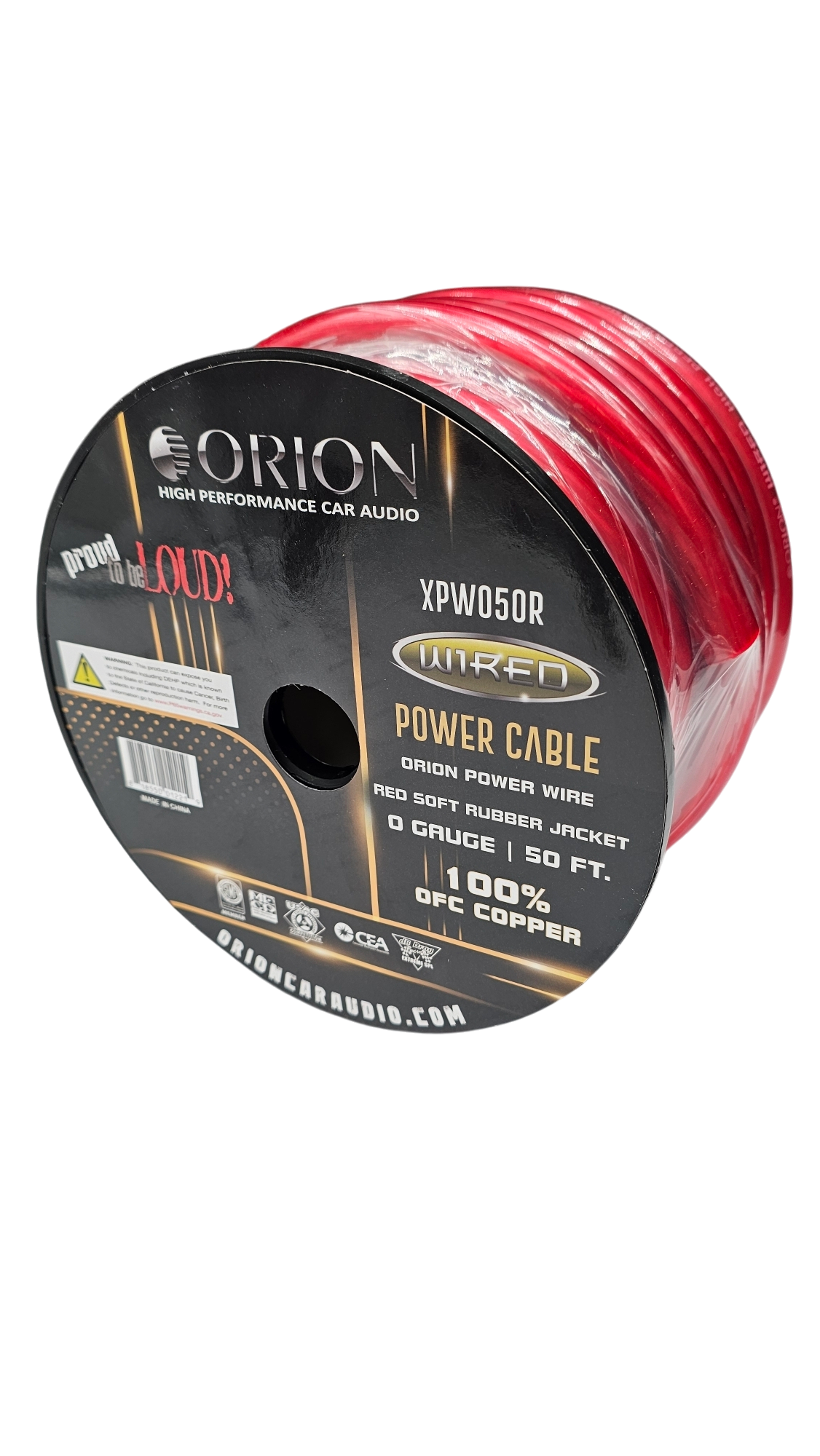 ORION 0-GAUGE 100% OFC 50FT WIRE ROLL - RED ORION 0-GAUGE 100% OFC 50FT WIRE ROLL - RED