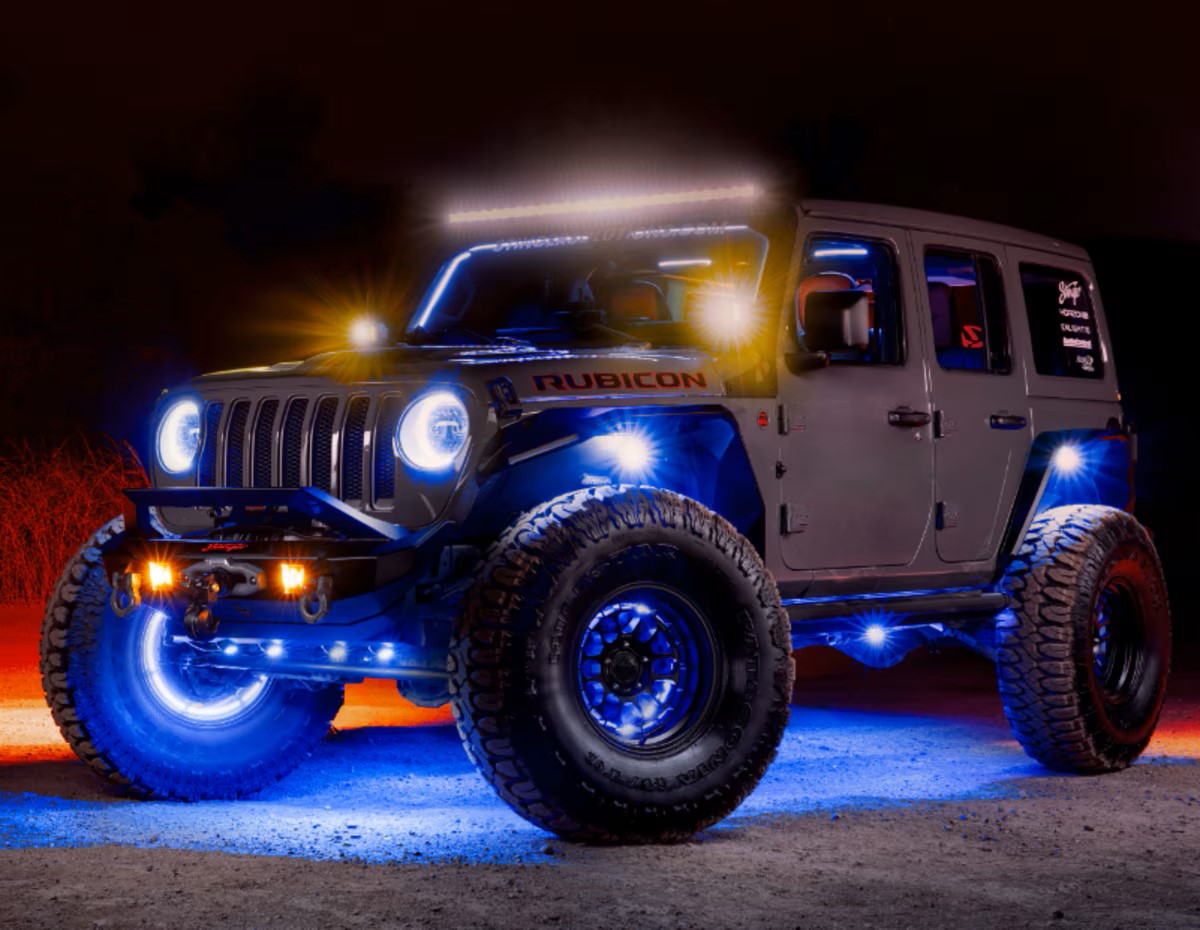 COLORTRAIL 4pc RGB+W Rock Light Expansion Pack for RSDK4 & RSDK8 Kits - Daisy Chain Connections