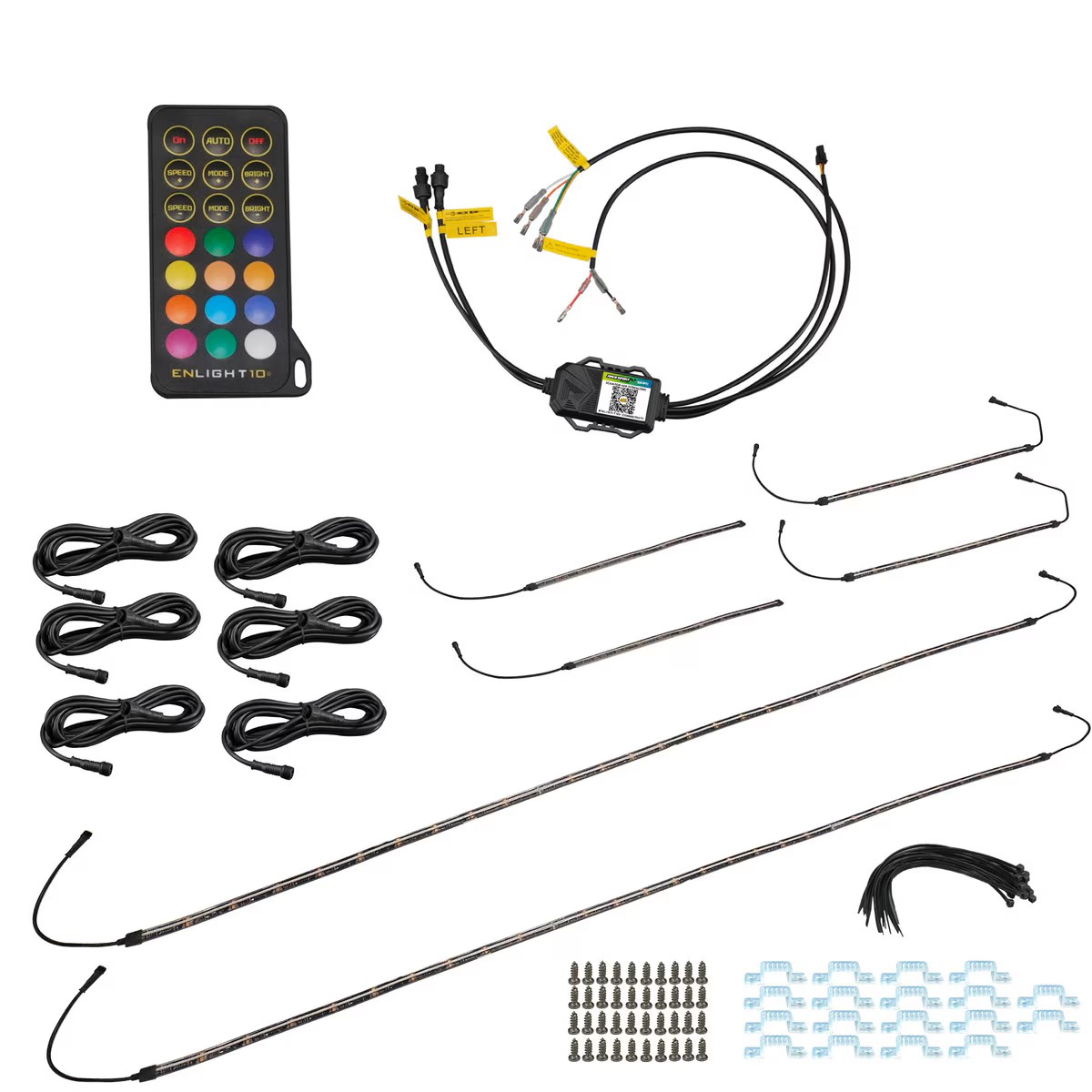 COLORTRAIL 6-Pc Flexible Chasing-RGBW LED Underbody Vehicle Kit with Enlight10 APP Full Control + Horizon Connectivity