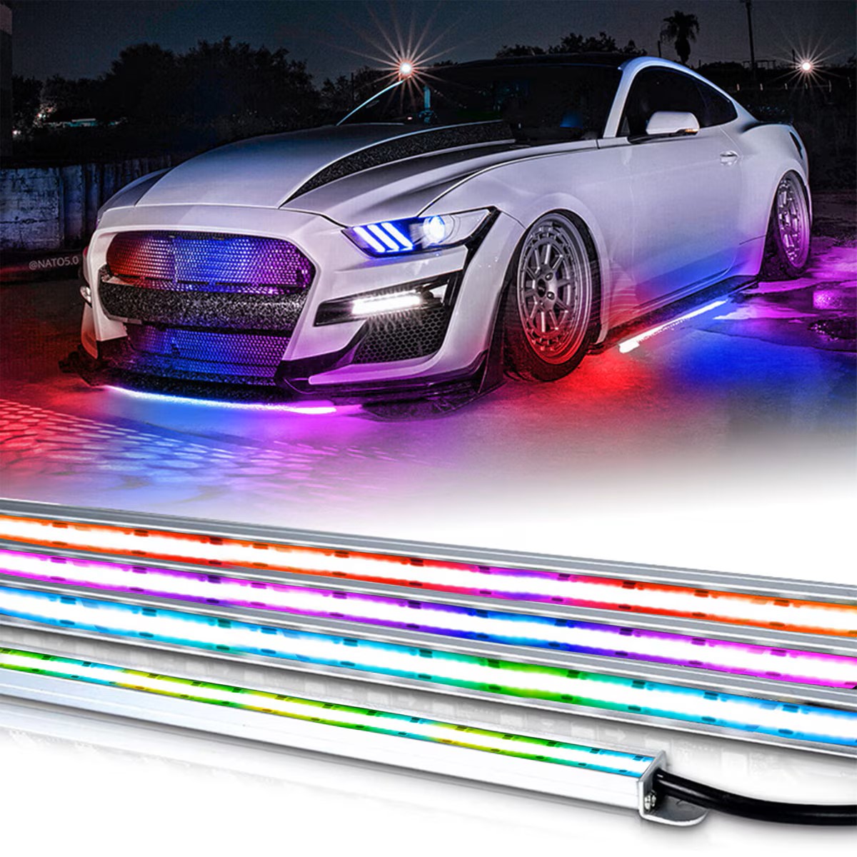 COLORTRAIL HD Aluminum Channel CHASING-RGBW LED Underbody Vehicle Kit with ENLIGHT10 APP Full Control + Horizon Connectivity
