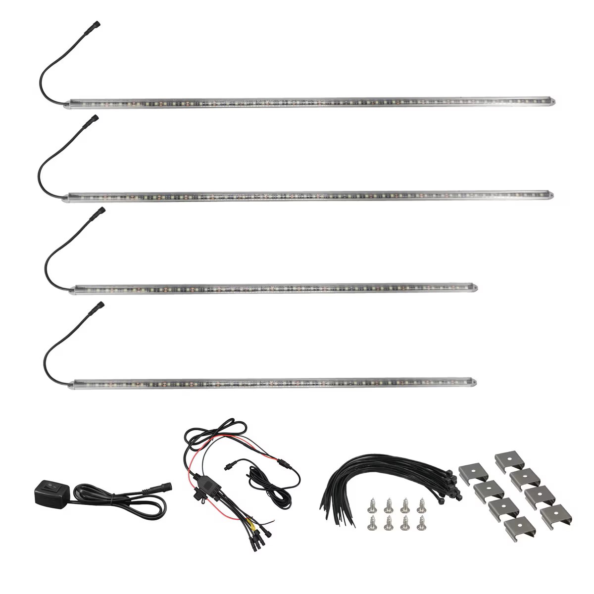 RACESPORT COLORTRAIL Ultra White Series HD Aluminum Channel LED Underbody Kit - Extreme White Ground Effects