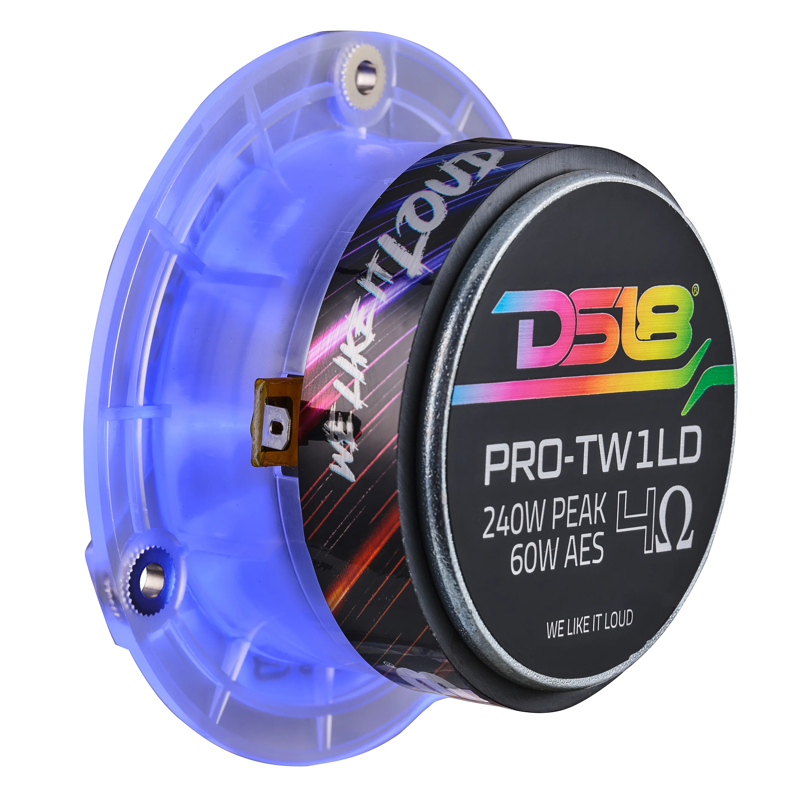 DS18 3.8" Super Bullet Tweeter with 1" Aluminum Voice Coil & Digital LED Lights