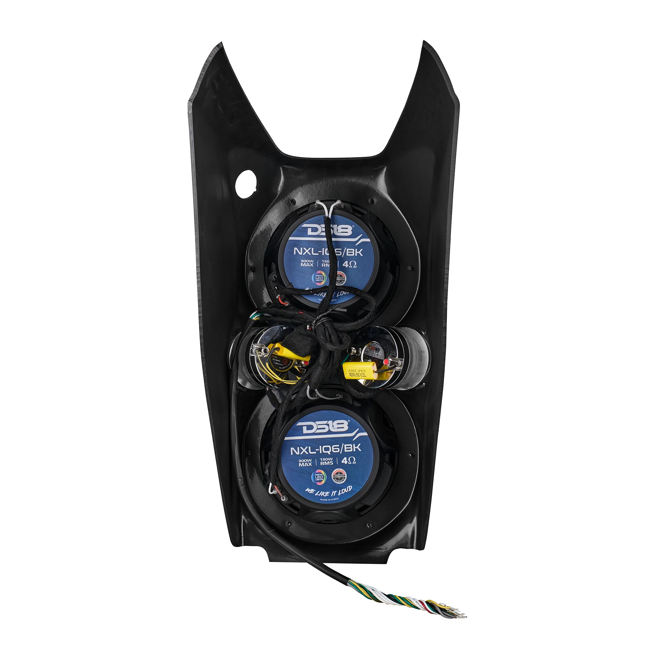 DS18 Polaris Slingshot Waterfall Center Console Loaded | 2 x NXL-IQ6/BK & 2 x PRO-TW7LD and Digital LED Lights | 2015 - Current