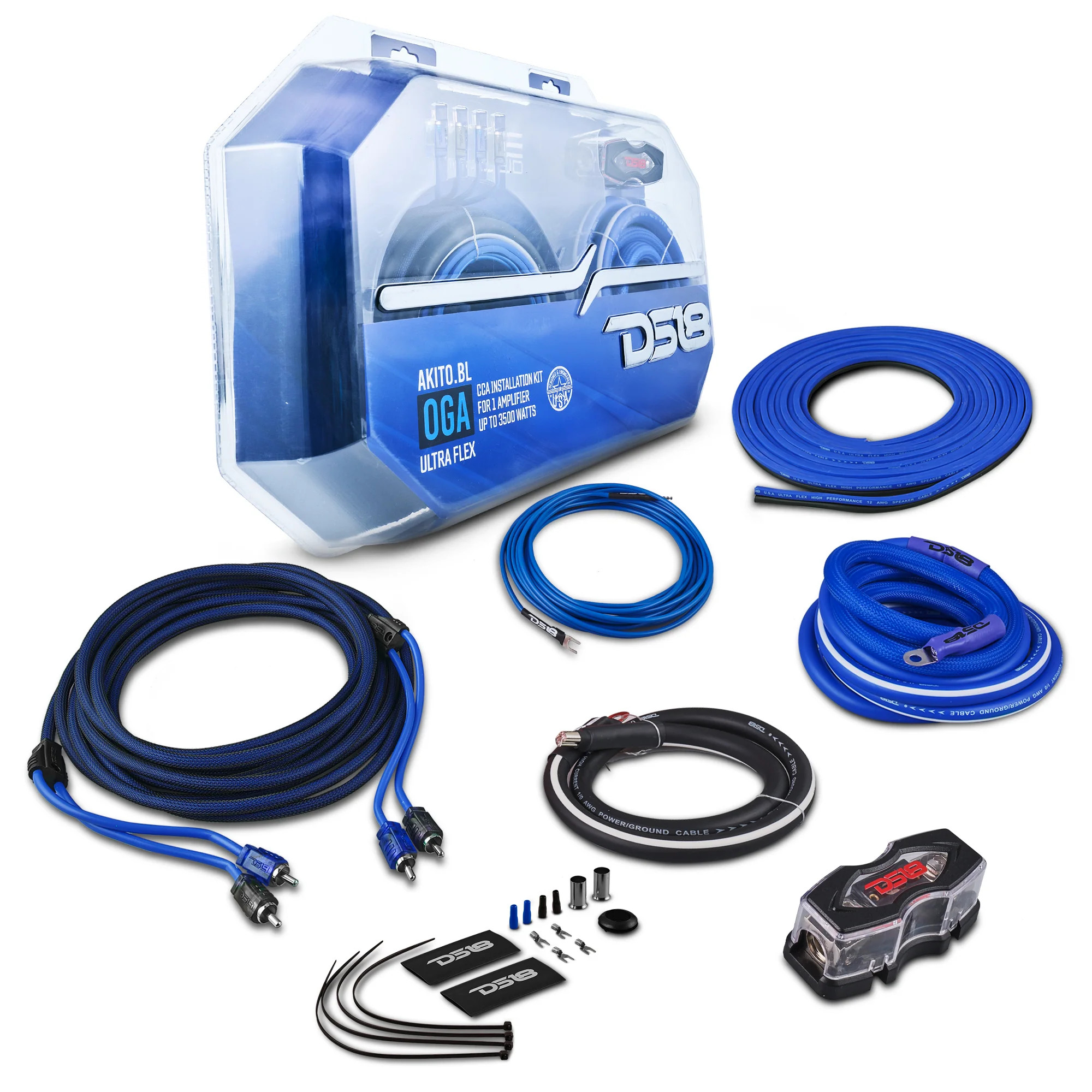 DS18 0GA BLUE AMPLIFIER WIRING KIT