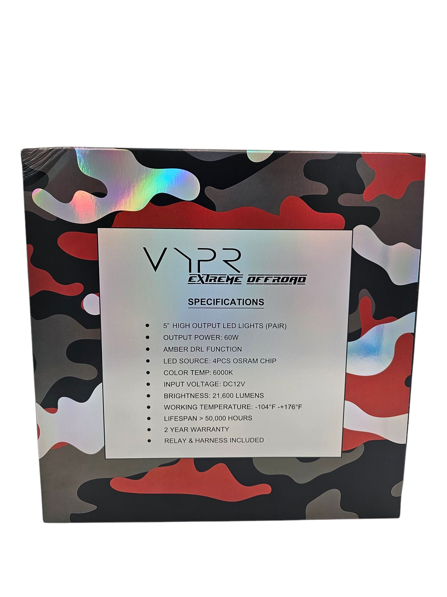 VYPR EXTREME OFFROAD 5" FLOOD HIGH INTENSITY LED LIGHTS WITH AMBER DRL FUNCTION &  RELAY AND HARNESS