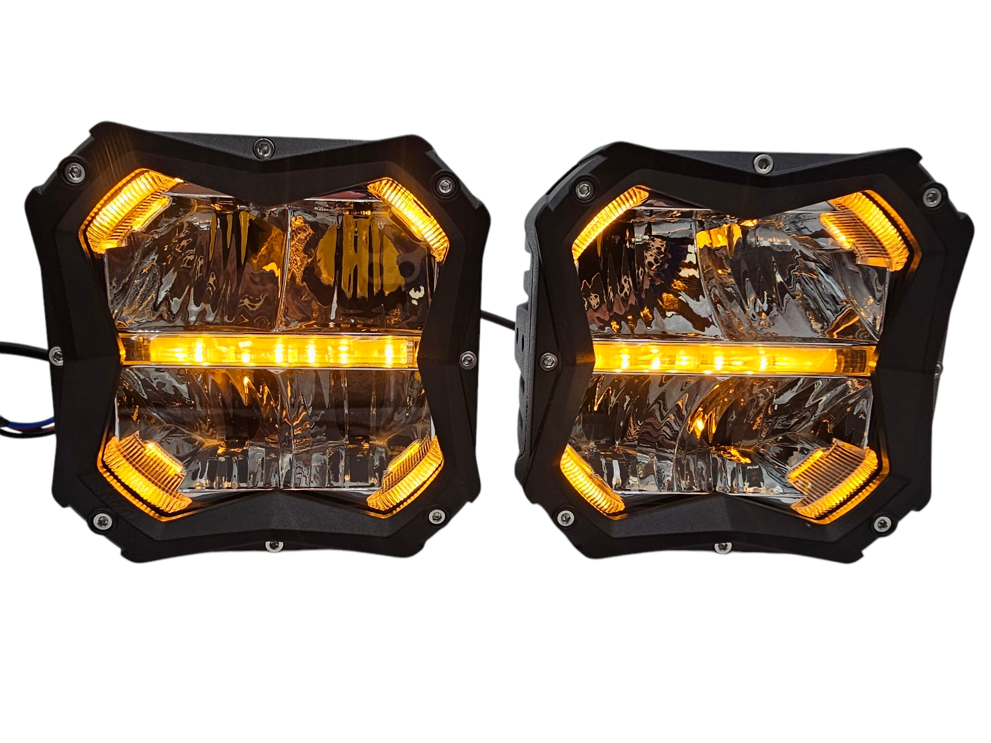 VYPR EXTREME OFFROAD 5" FLOOD HIGH INTENSITY LED LIGHTS WITH AMBER DRL FUNCTION &  RELAY AND HARNESS