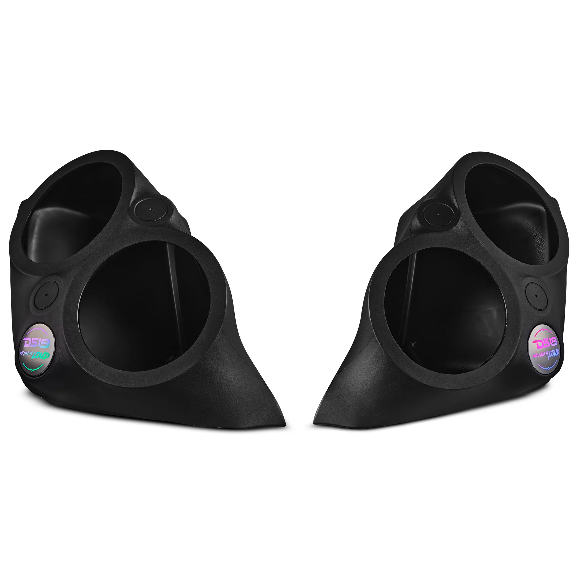DS18 Polaris Slingshot Front Fender Dual 8" Speaker Pods With Digital LED Lighting
