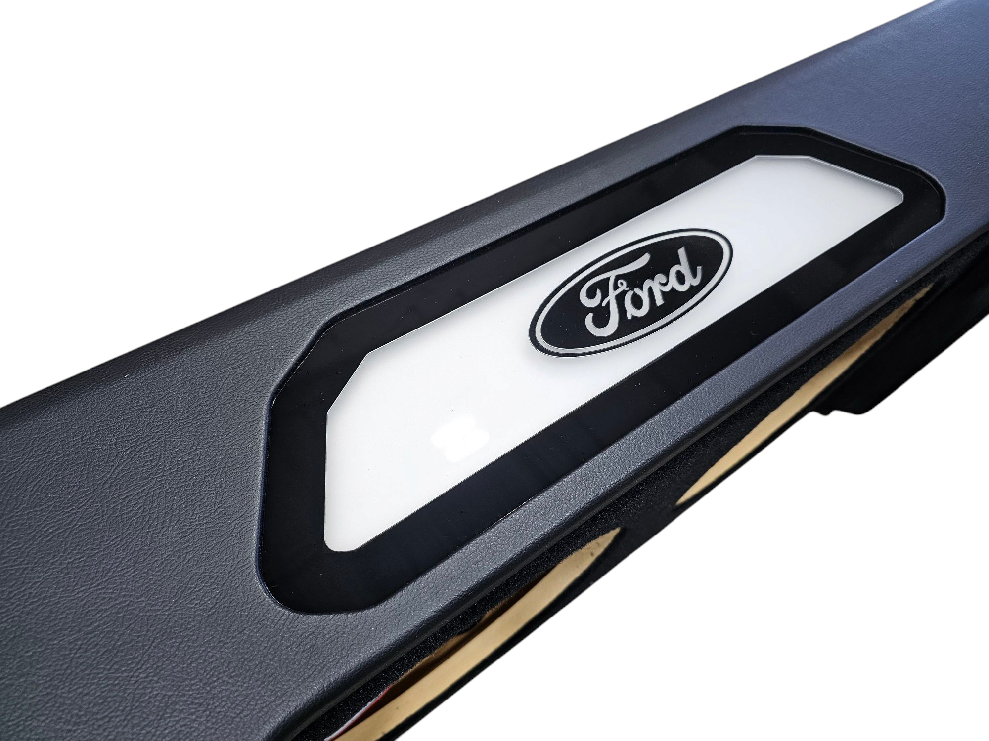 BASS-MAXX LEVEL 4 PRO SERIES FORD 150 2009-2024, SUPER DUTY 2017-2024 TRUCK CREW CAB - ROUNDED CORNERS, VINYL WRAPPED WITH DURABLE CARPET TOP AND BOTTOM, ACRYLIC INSERTS, CHASING LED LIGHTING BUILT IN - SEALED - BLACK VINYL