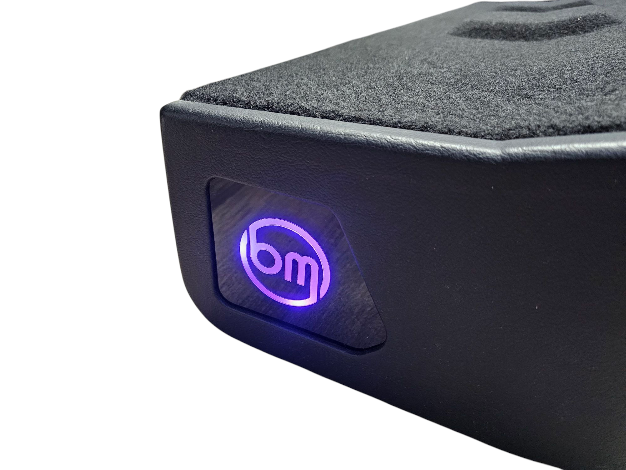 BASS-MAXX LEVEL 4 PRO SERIES FORD 150 2009-2024, SUPER DUTY 2017-2024 TRUCK CREW CAB - ROUNDED CORNERS, VINYL WRAPPED WITH DURABLE CARPET TOP AND BOTTOM, ACRYLIC INSERTS, CHASING LED LIGHTING BUILT IN - SEALED - BLACK VINYL - FORD LOGO