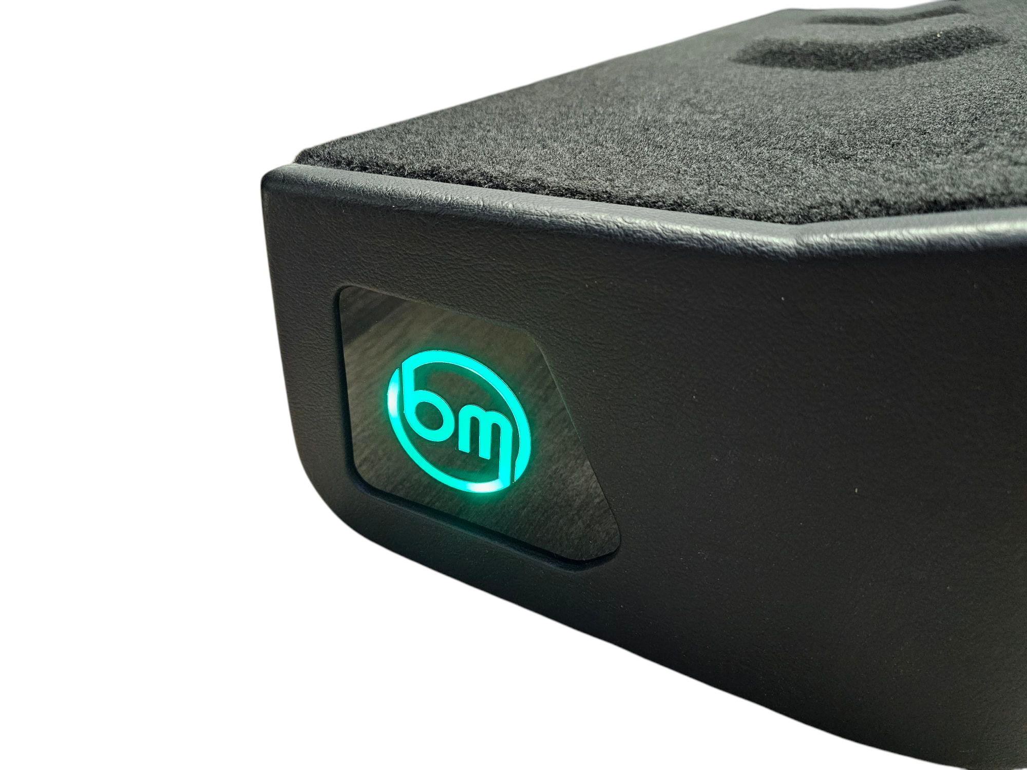 BASS-MAXX LEVEL 4 PRO SERIES FORD 150 2009-2024, SUPER DUTY 2017-2024 TRUCK CREW CAB - ROUNDED CORNERS, VINYL WRAPPED WITH DURABLE CARPET TOP AND BOTTOM, ACRYLIC INSERTS, CHASING LED LIGHTING BUILT IN - SEALED - BLACK VINYL - FORD LOGO