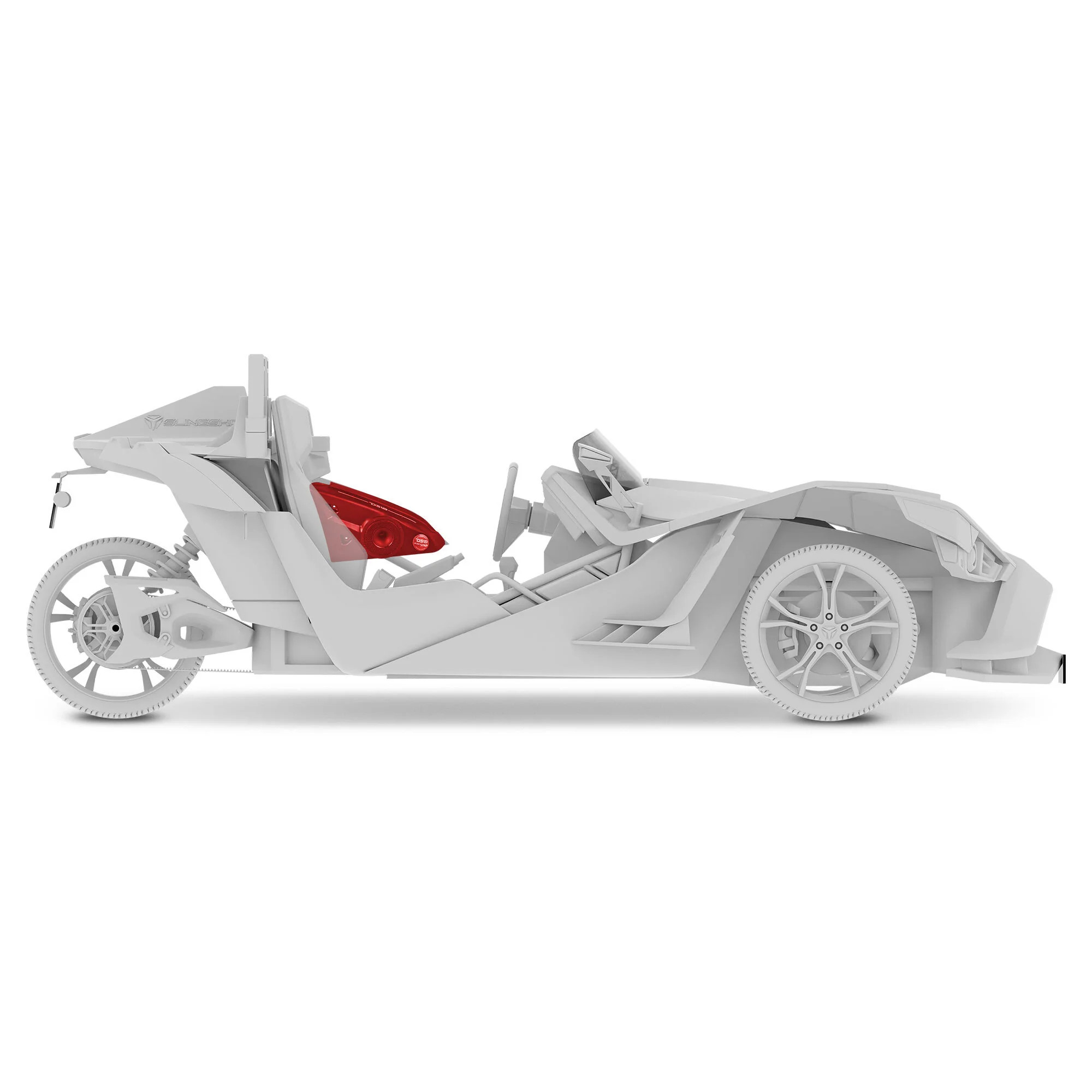 DS18 2015-UP POLARIS SLINGSHOT ARM REST ENCLOSURE LOADED - 2 X PRO-HY6.4MSL INCLUDED - DIGITAL LED LIGHTS BUILT IN