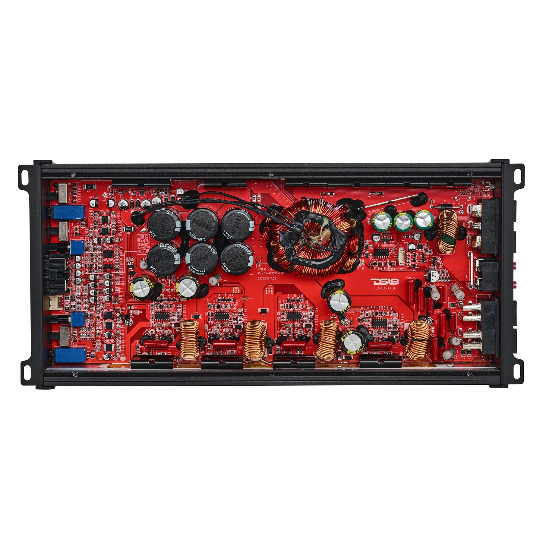 DS18 CANDY COMPACT FULL RANGE CLASS D 4 CHANNEL AMPLIFIER - 4 X 220 RMS @ 4 OHM - BLACK