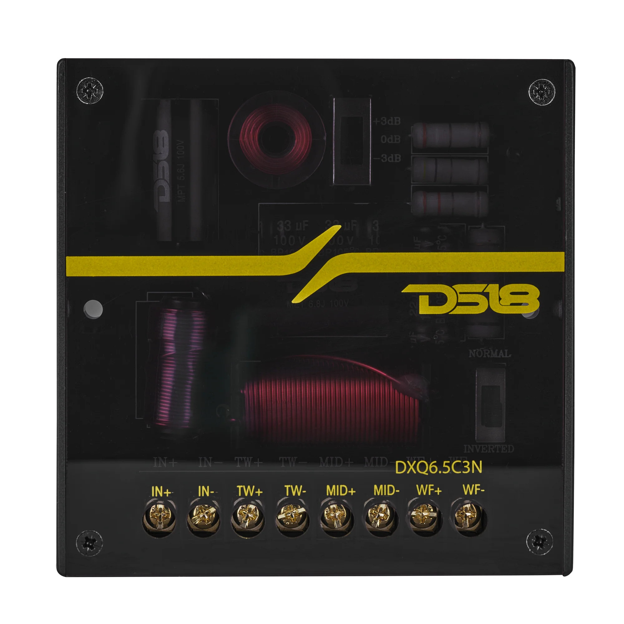 DS18 HIGH FIDELITY SOUND QUALITY DXQ 6.5" 3 WAY COMPONENT SYSTEM SET WITH YELLOW STRAW + COMPOSITE FOAM CONE, EXTERNAL PASSIVE CROSSOVERS, NEODYMIUM MAGNETS - 180 WATTS RMS DS18 HIGH FIDELITY SOUND QUALITY DXQ 6.5" 3 WAY COMPONENT SYSTEM SET WITH YELLOW STRAW + COMPOSITE FOAM CONE, EXTERNAL PASSIVE CROSSOVERS, NEODYMIUM MAGNETS - 180 WATTS RMS