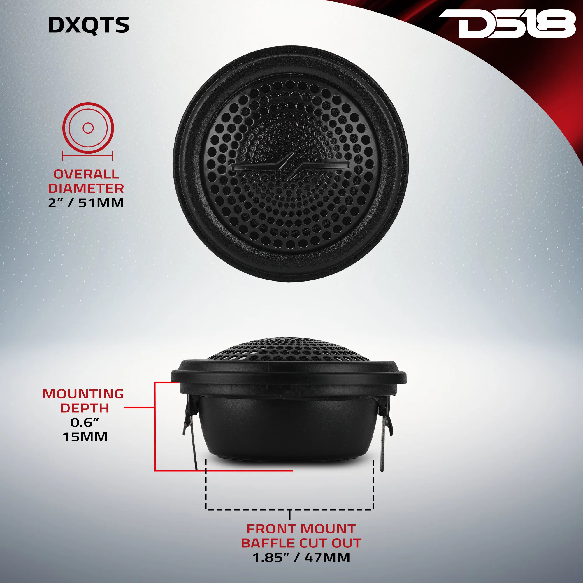 DS18 HIGH FIDELITY SOUND QUALITY DXQ 2" SILK DOME TWEETER WITH NEODYMIUM MAGNET - 30 WATTS RMS - PAIR DS18 HIGH FIDELITY SOUND QUALITY DXQ 2" SILK DOME TWEETER WITH NEODYMIUM MAGNET - 30 WATTS RMS - PAIR