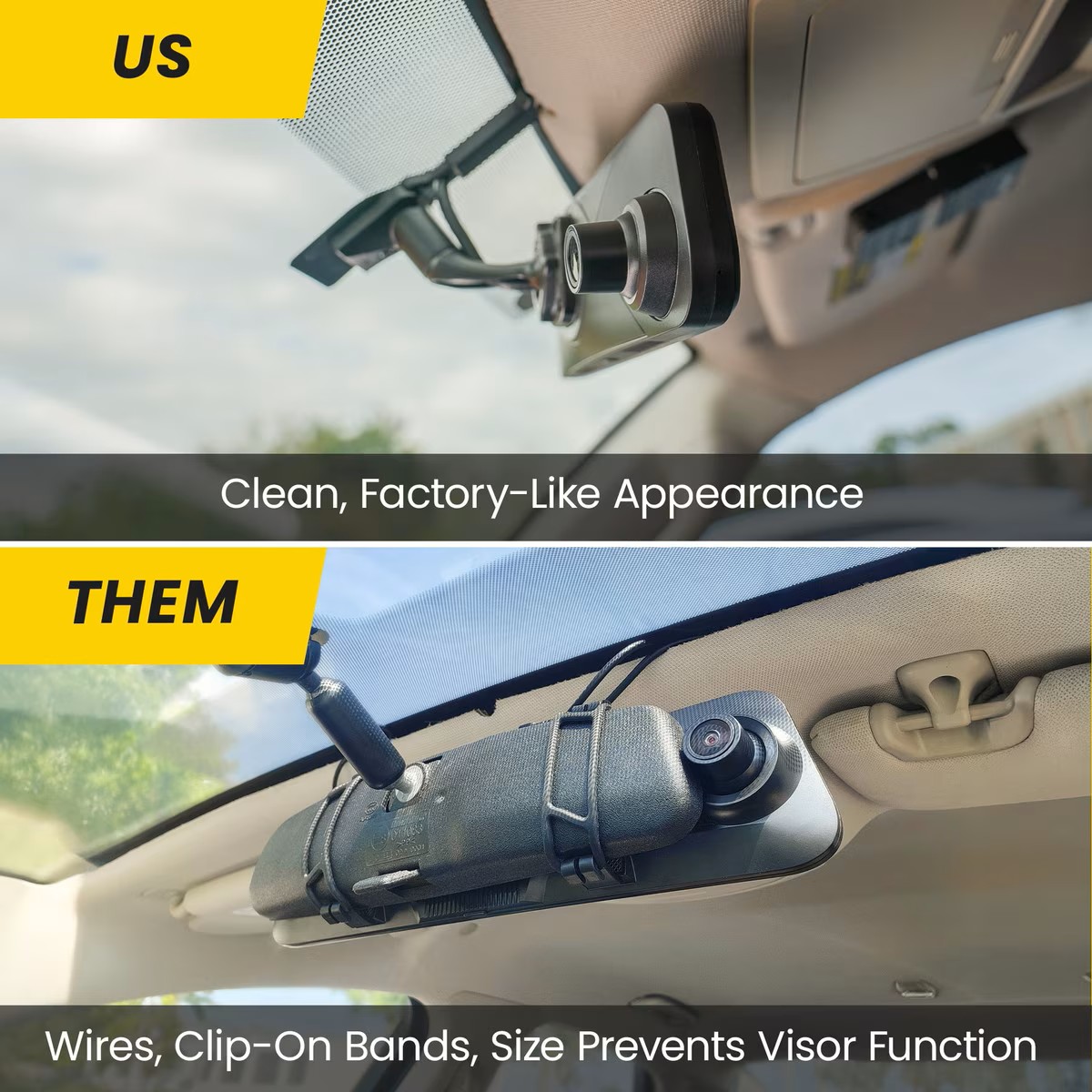 STINGER 4K RearView DVR Monitor Mirror Camera | Front & Rear Dash/Backup Camera Kit