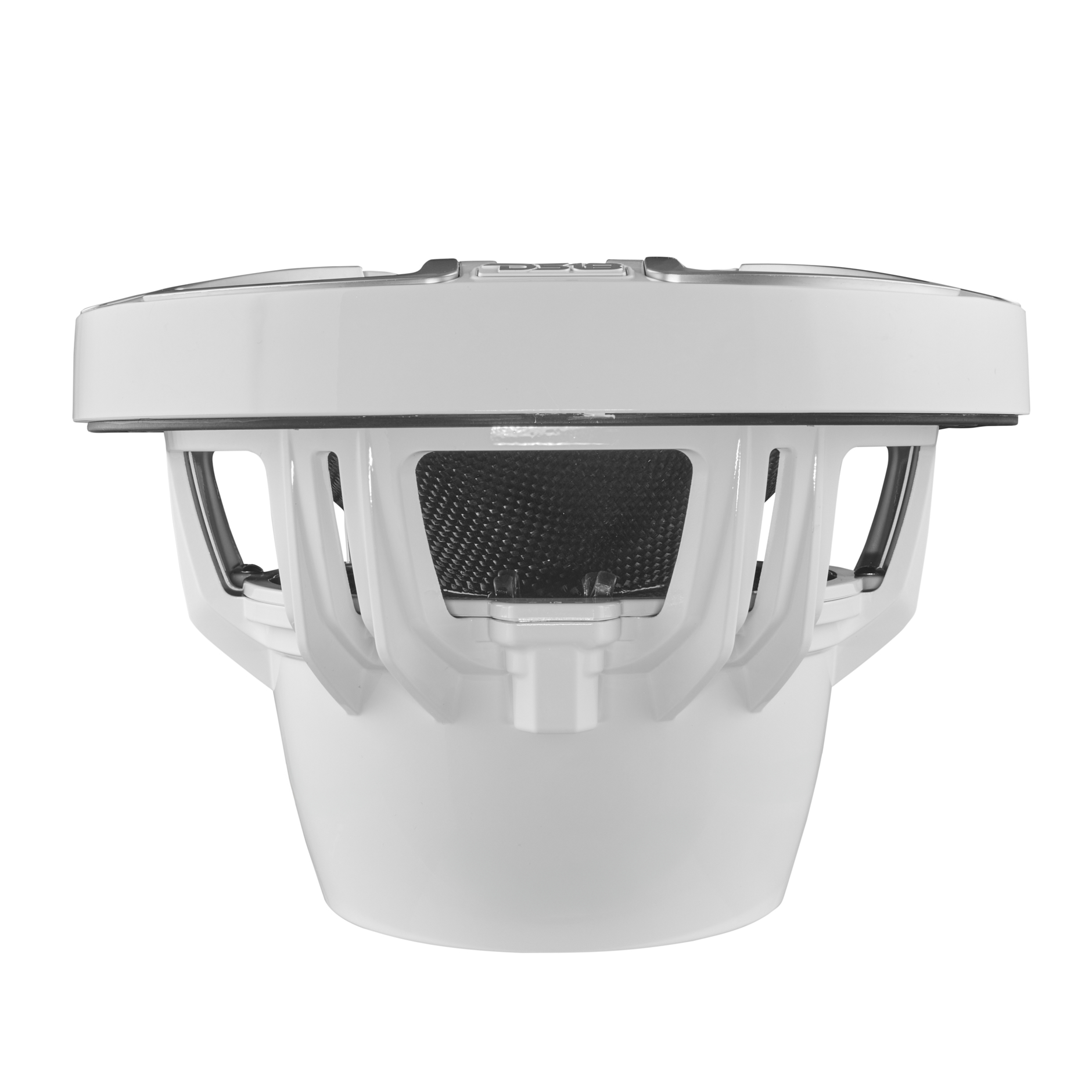 NEODYMIUM CARBON FIBER MARINE SUBWOOFERS WITH DIGITAL LED LIGHTS AND SILICONE COVERS - 10" | IP65 Rating | 600 RMS | 3" SVC 4Ohm | White