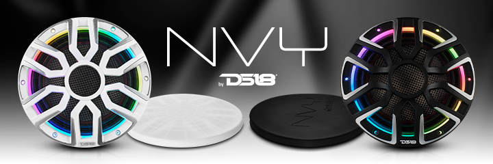 NEODYMIUM CARBON FIBER MARINE SUBWOOFERS WITH DIGITAL LED LIGHTS AND SILICONE COVERS - 12" | IP65 Rating | 800 RMS | 3" SVC 4Ohm | White