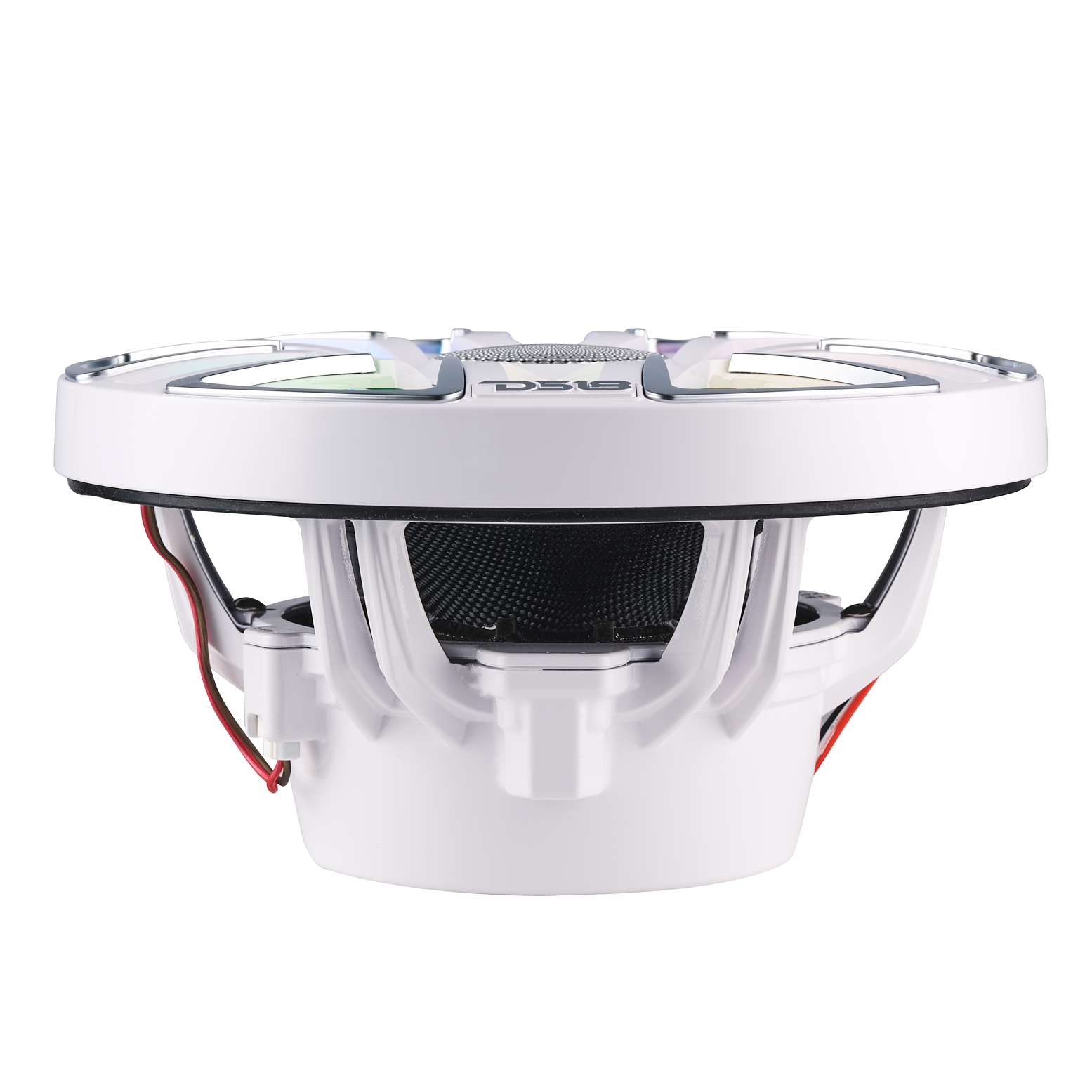 NEODYMIUM KEVLAR COAXIAL MARINE SPEAKERS WITH FLOATING BULLET TWEETER, DIGITAL LED LIGHTS AND SILICONE COVERS - 8"| 2-Way | IP65 Rating | 200 Watts RMS | 4Ohm | White