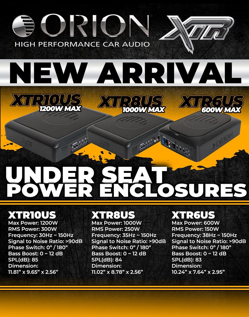 ORION 10" Under Seat Powered Subwoofer