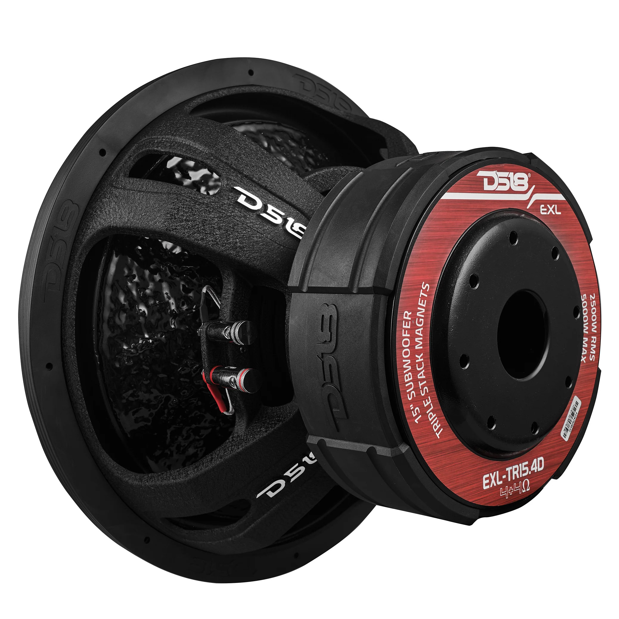 DS18 EXL 15" Subwoofer Triple Stack with Reinforced Cone 2500 Watts RMS @ 4 + 4 OHM 4" DVC