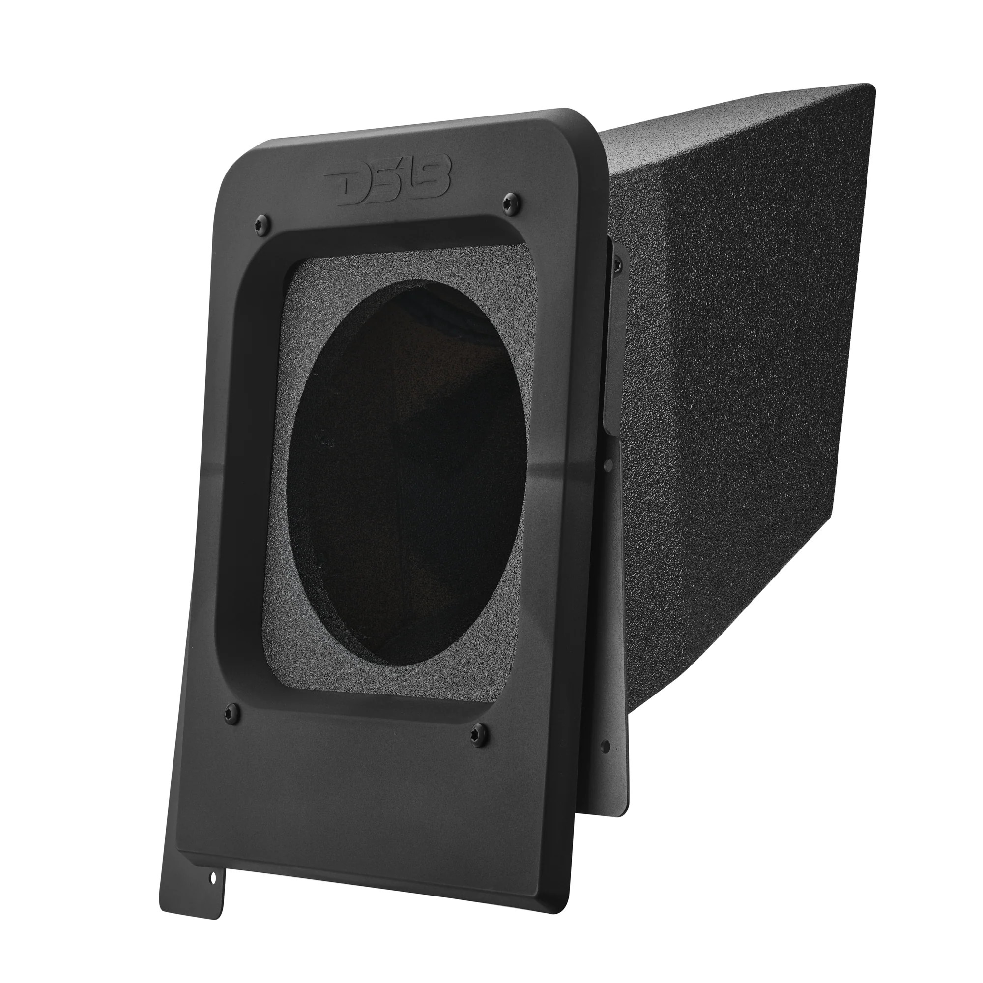 DS18 Rear Subwoofer Sealed Enclosure | Fits 10" Subwoofer | 3/4" MDF | Black Bed Liner Finish | 2015 & Up