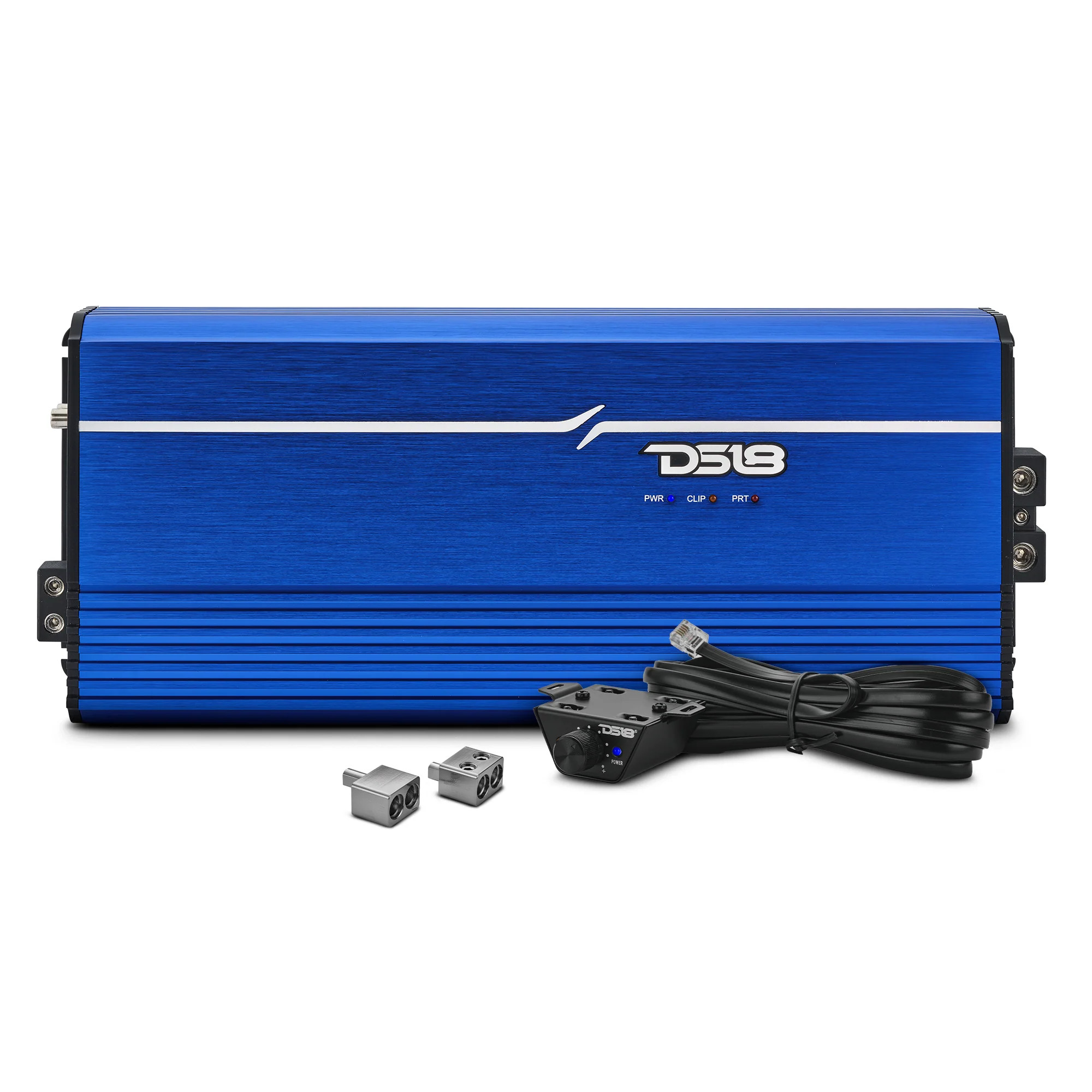 DS18 FRP CLASS D FULL RANGE AMPLIFIERS WITH REMOTE LEVEL CONTROL - 1-Channel | Class D | Full-Range Monoblock | 8000 Watts RMS @ 1O | DPIV1/0 Terminals Included | Blue DS18 FRP CLASS D FULL RANGE AMPLIFIERS WITH REMOTE LEVEL CONTROL - 1-Channel | Class D | Full-Range Monoblock | 8000 Watts RMS @ 1O | DPIV1/0 Terminals Included | Blue