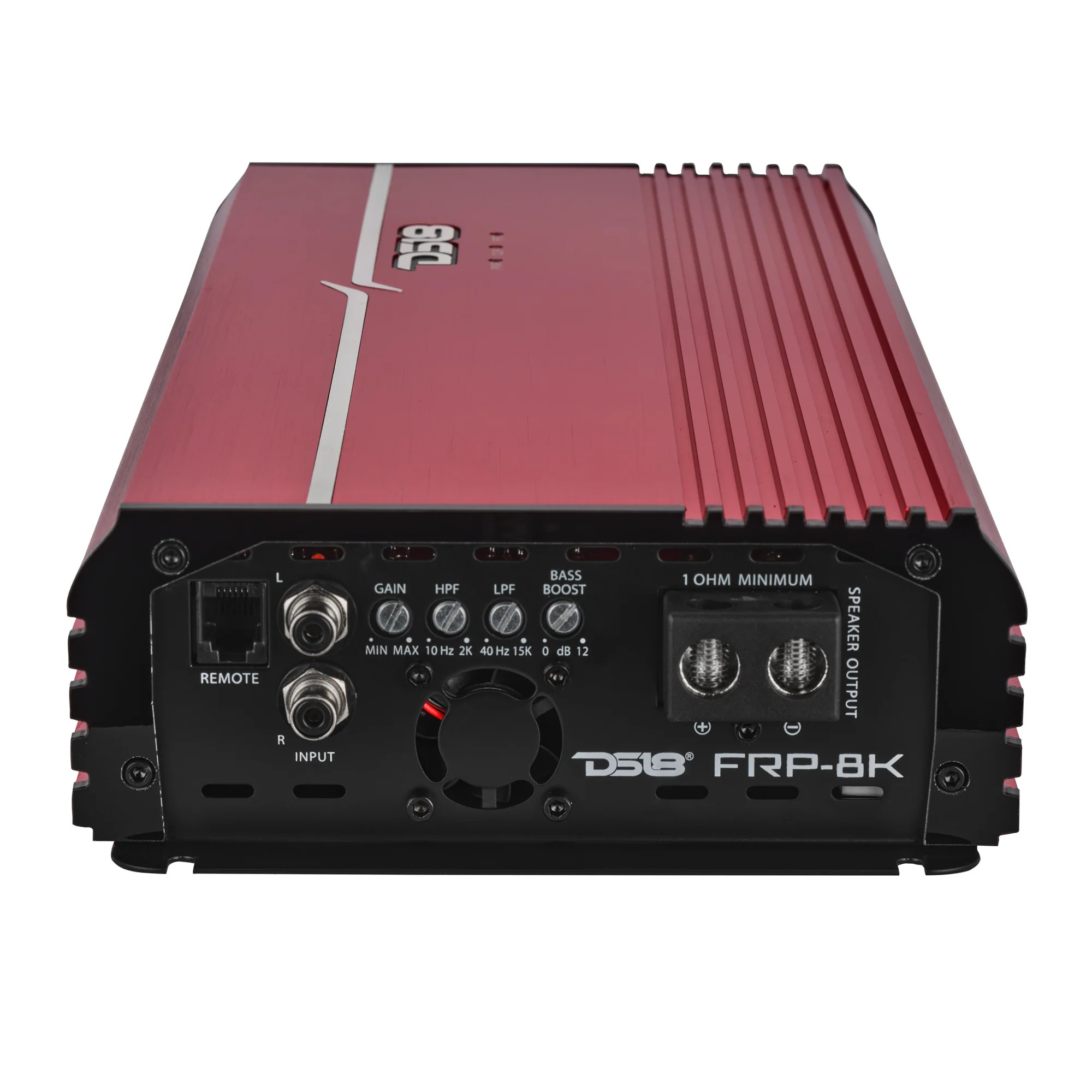 DS18 FRP CLASS D FULL RANGE AMPLIFIERS WITH REMOTE LEVEL CONTROL - 1-Channel | Class D | Full-Range Monoblock | 8000 Watts RMS @ 1O | DPIV1/0 Terminals Included | RED