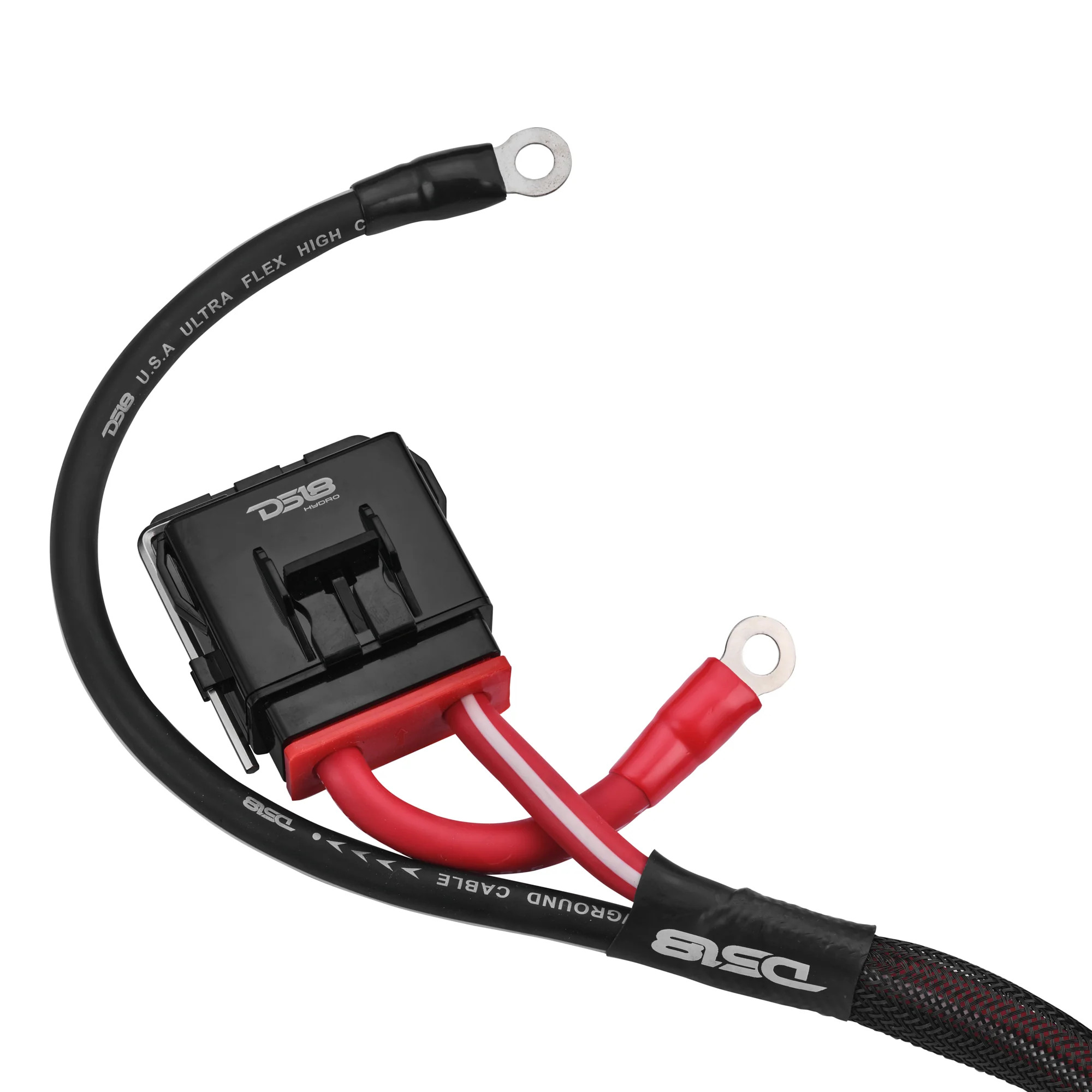 DS18 4-GA | Water Resistant Fuse Holder | 8 Ft of Power and Ground Wires | 2 Door UTV