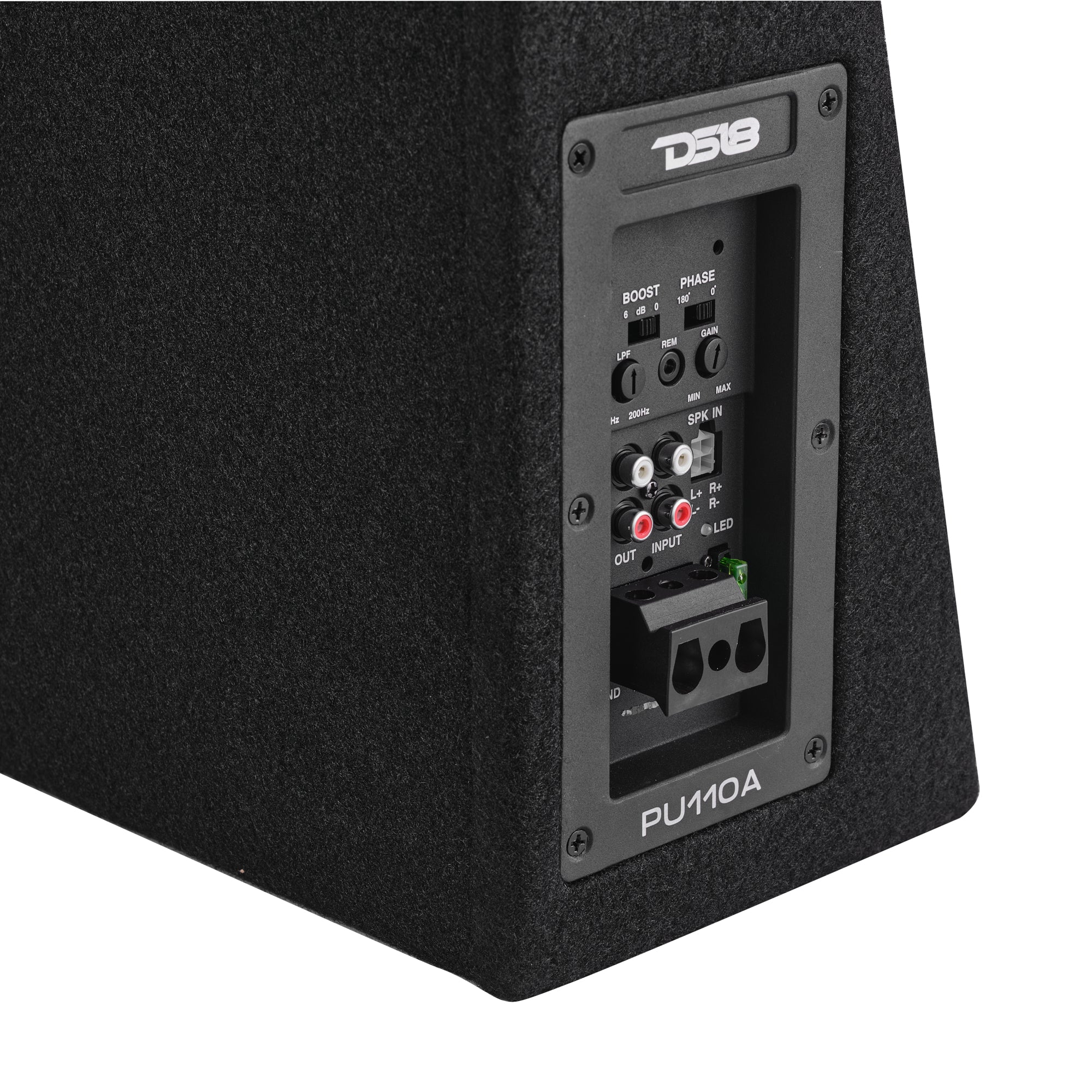 DS18 10" Shallow Subwoofer Sealed Enclosure for pick-up trucks with Digital Amplifier 350 Watts RMS @ 2 OHM DS18 10" Shallow Subwoofer Sealed Enclosure for pick-up trucks with Digital Amplifier 350 Watts RMS @ 2 OHM