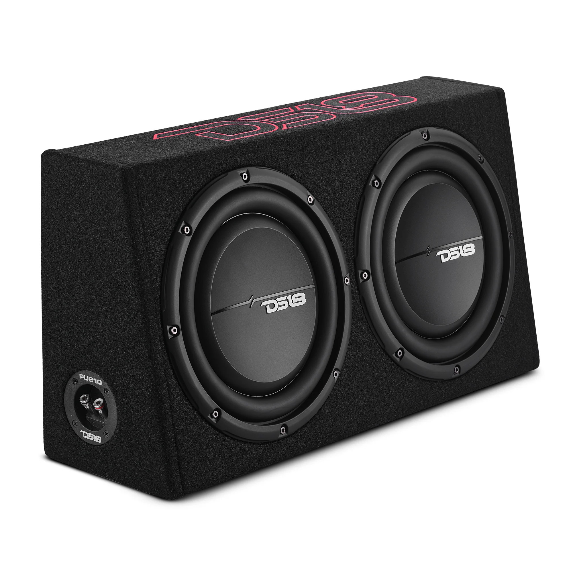 DS18 10" Active Shallow Subwoofer Sealed Enclosure with 10" Passive Subwoofer for pick-up trucks 350 Watts RMS @ 2 OHM DS18 10" Active Shallow Subwoofer Sealed Enclosure with 10" Passive Subwoofer for pick-up trucks 350 Watts RMS @ 2 OHM