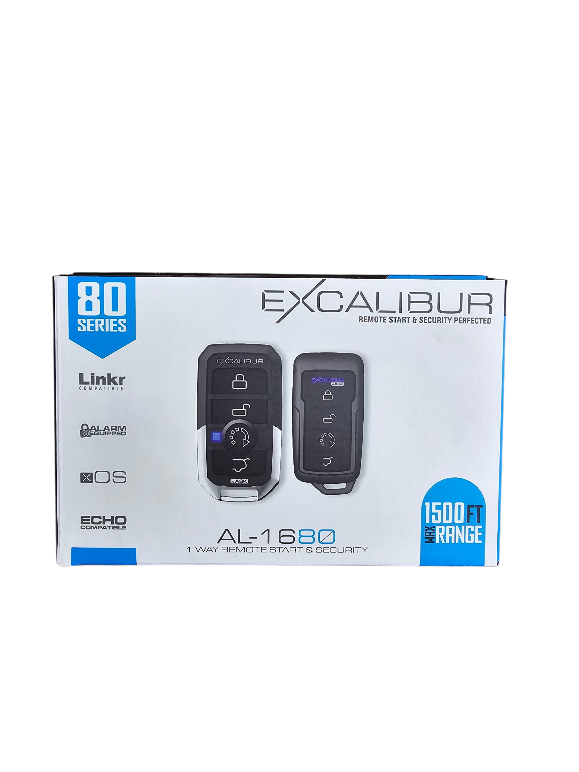 EXCALIBUR Remote Start and Security with up to 1,500 feet of range (433MHz).
LINKR Plug and Play Compatibility - Includes Shock Sensor (AU-84TN) and Siren (AU-73M)