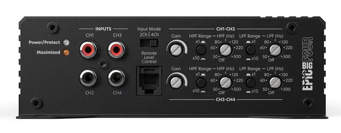 EPIC Series Amplifiers
EPICBIGFOUR 4-Channel Amplifier, 1400W RMS
