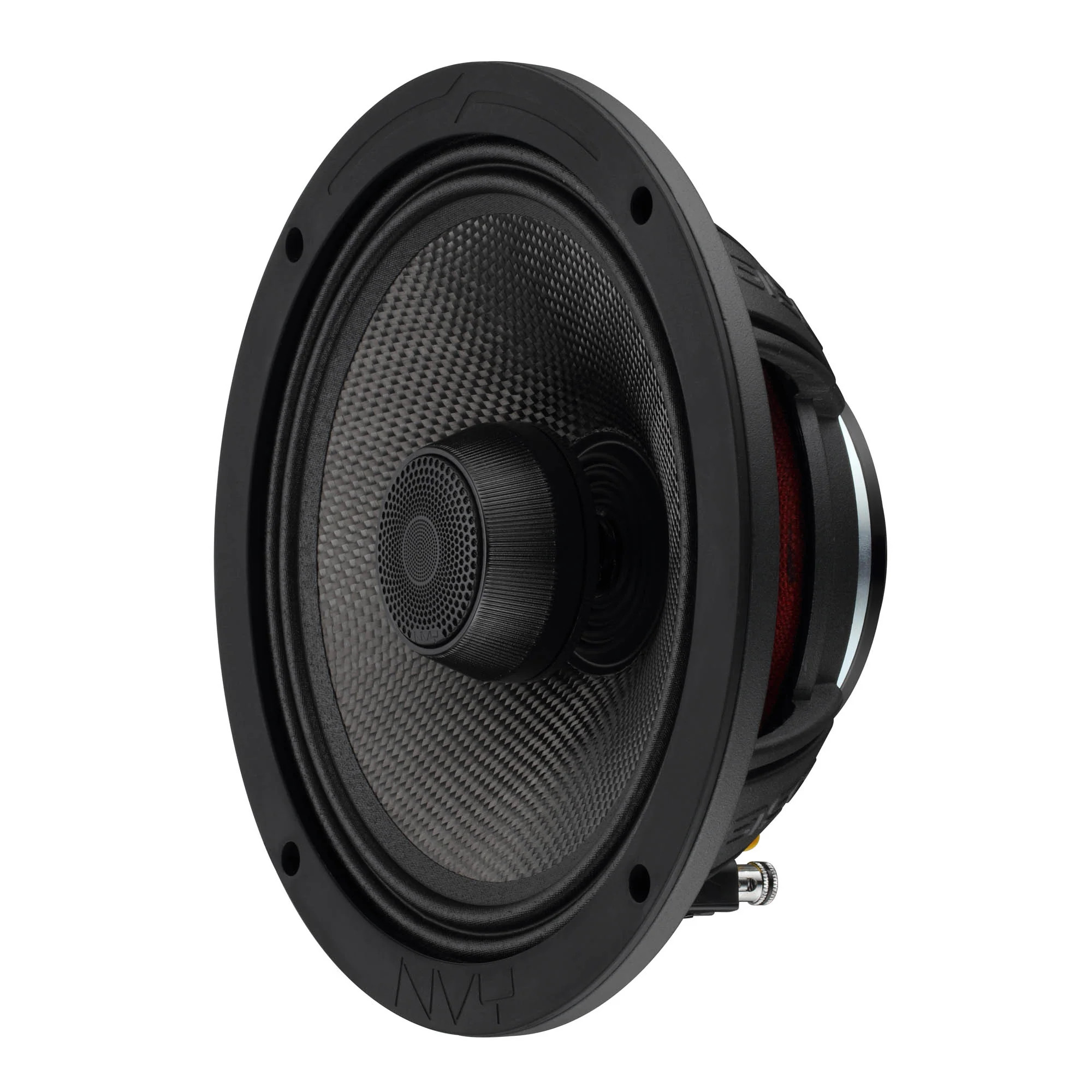 NVY 8" 2 Way Coaxial Loudspeaker with Water Resistant Carbon Fiber Cone, 1" Bullet Tweeter and Neodymium Magnet 300 Watts RMS @ 4 OHM - Pair - IP65 - Black