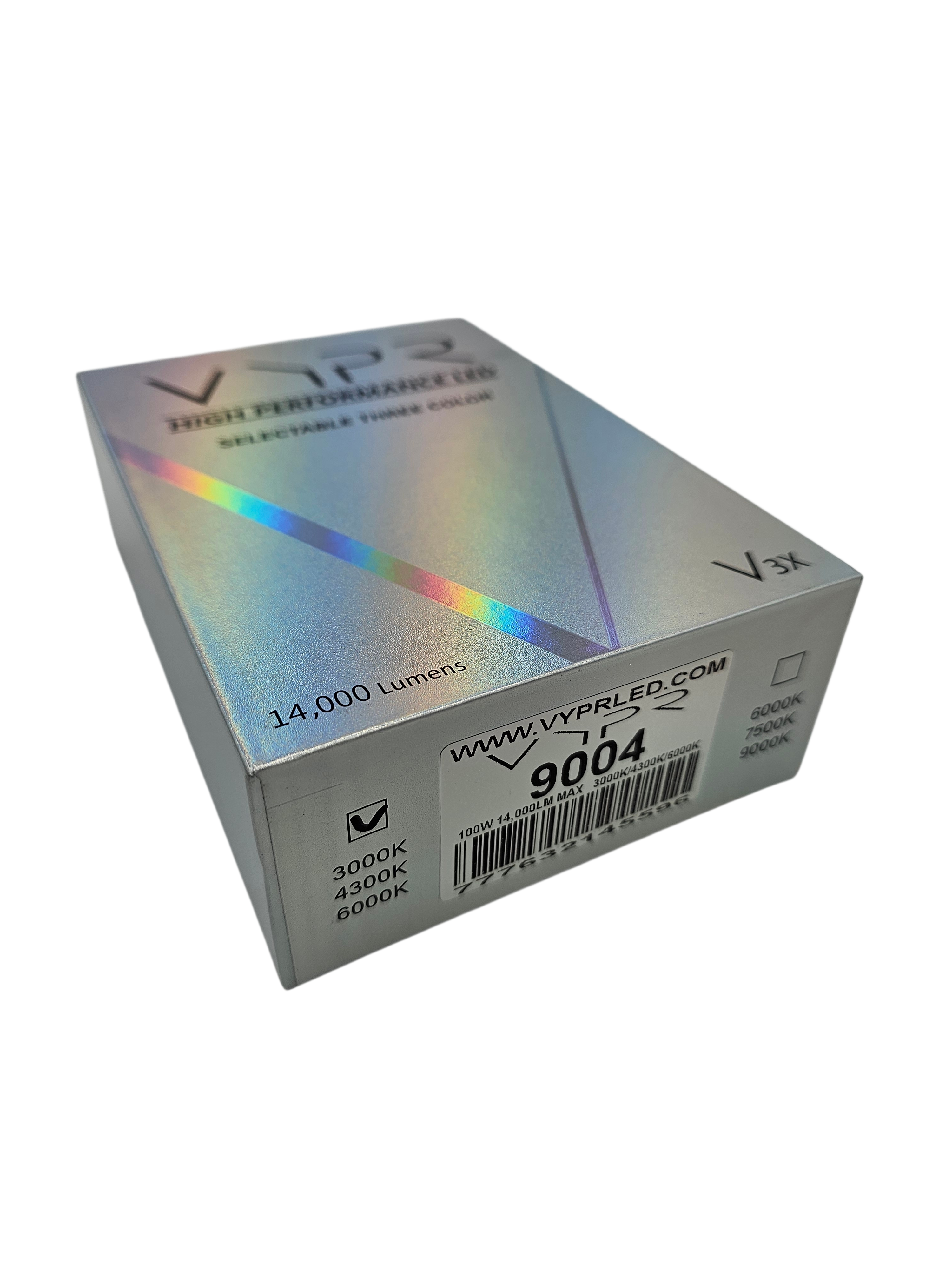 VYPR LED V3X SERIES 9004 BULBS - SELECTABLE KELVIN COLORS - 3000K, 4300K, 6000K