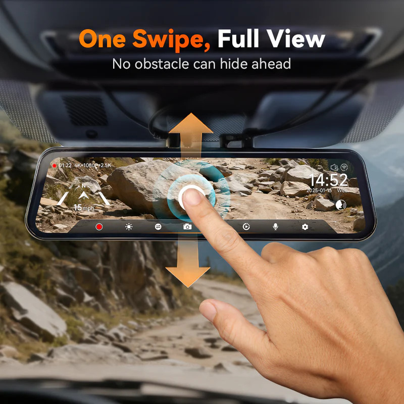 WOLFBOX G900 TriPro Bumper Version 3 Channel Rearview Mirror