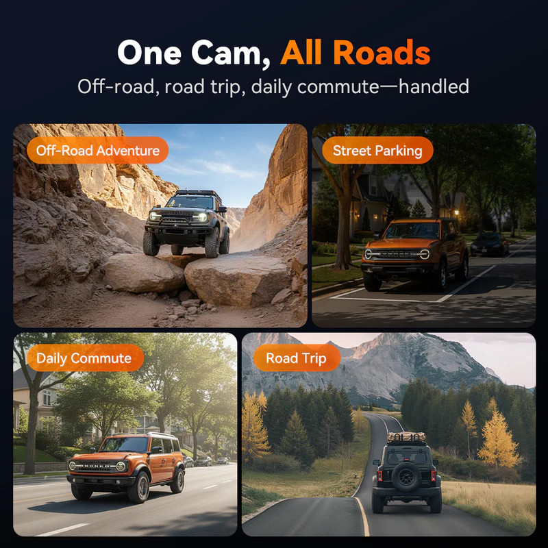 WOLFBOX G900 TriPro Bumper Version 3 Channel Rearview Mirror