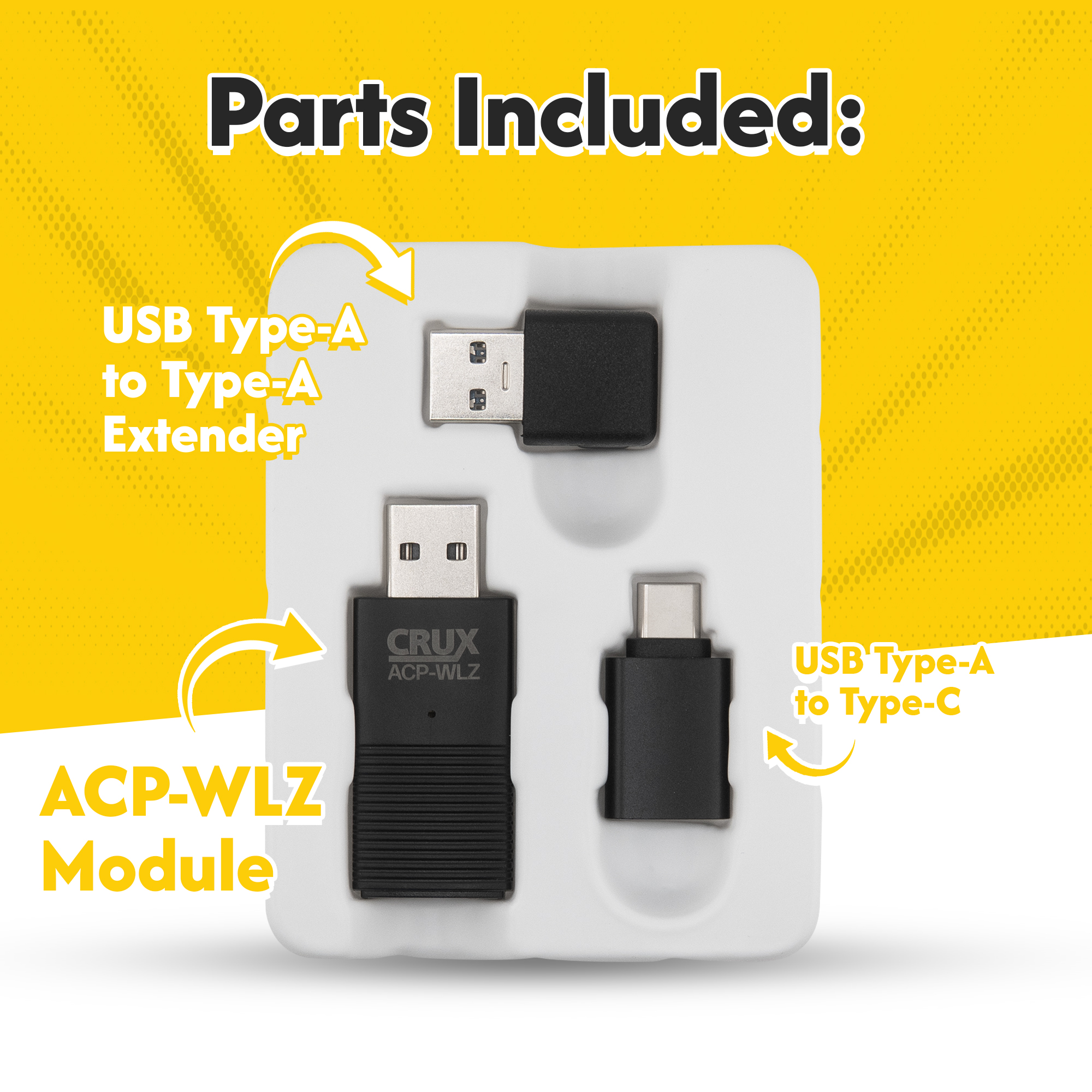 CRUX Micro-Sized Wireless CarPlay and Android Auto Dongle