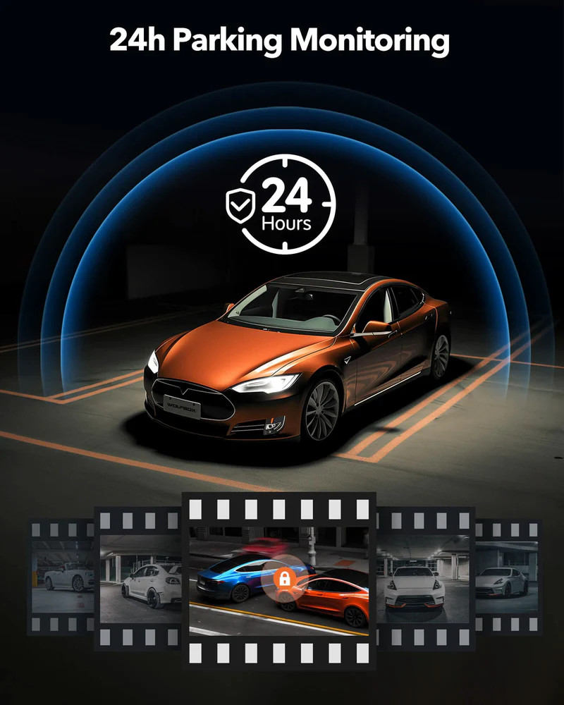 WOLFBOX G840H-L WOLFBOX G840H 12'' Mirror Dash Cam with 5.8GHz WiFi, 2.5K Mirror Camera with 1080P Rear Camera, ADAS and BSD, Voice, Included 32GB Card & GPS