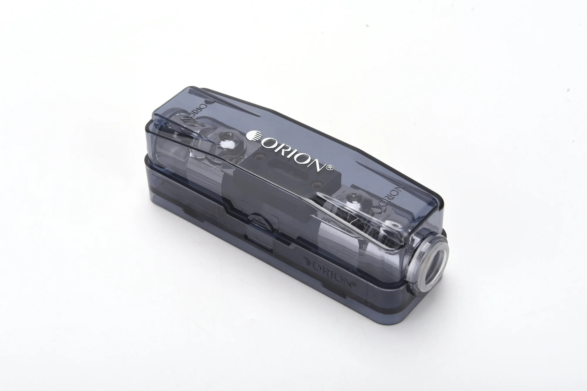 ORION ANL FUSE HOLDER 0/2 GAUGE IN/OUT WITH ADAPTOR AND 150 A FUSE INCLUDED NICKEL FINISH